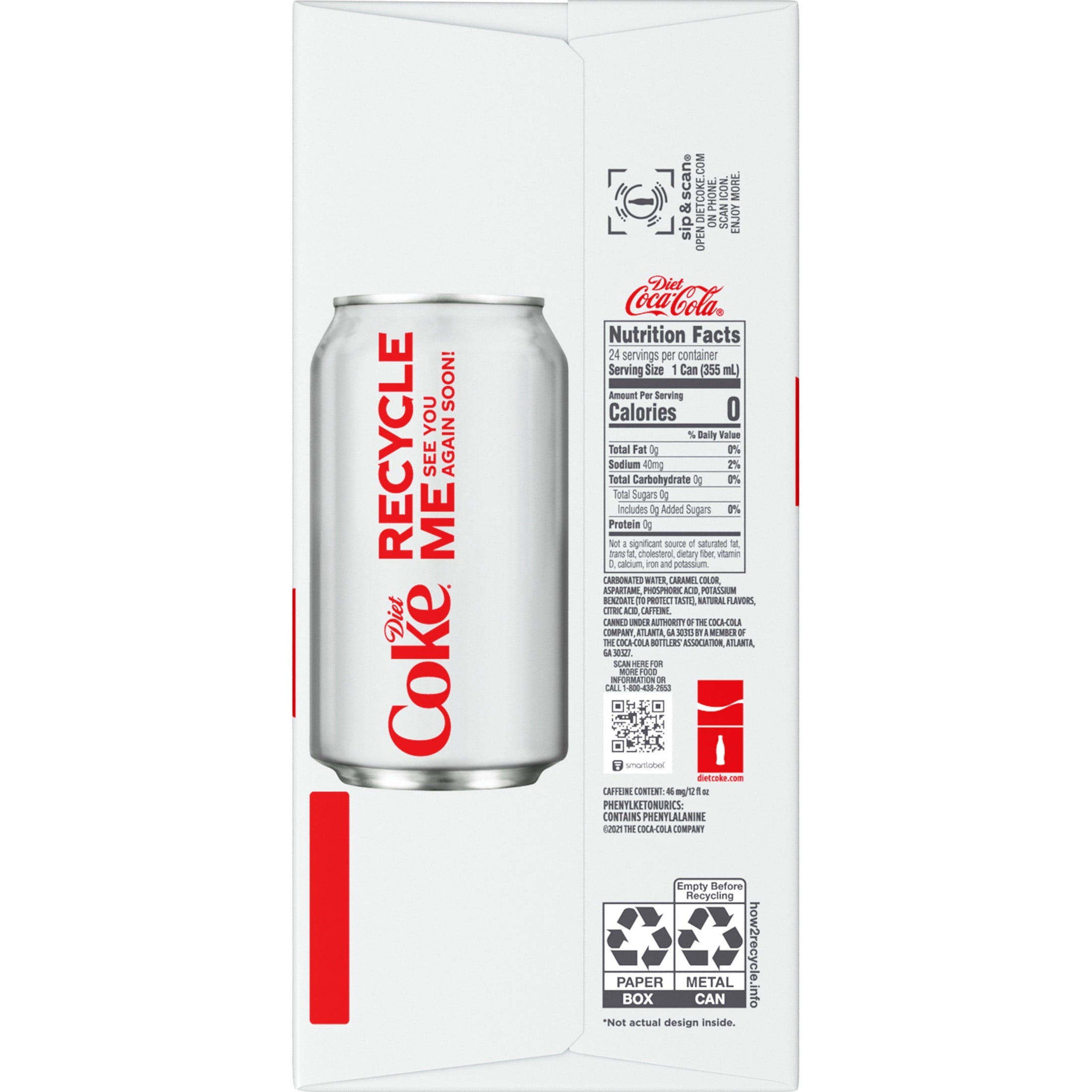 Diet Coke Soda Pop Cans, 12 fl oz, 24 Pack