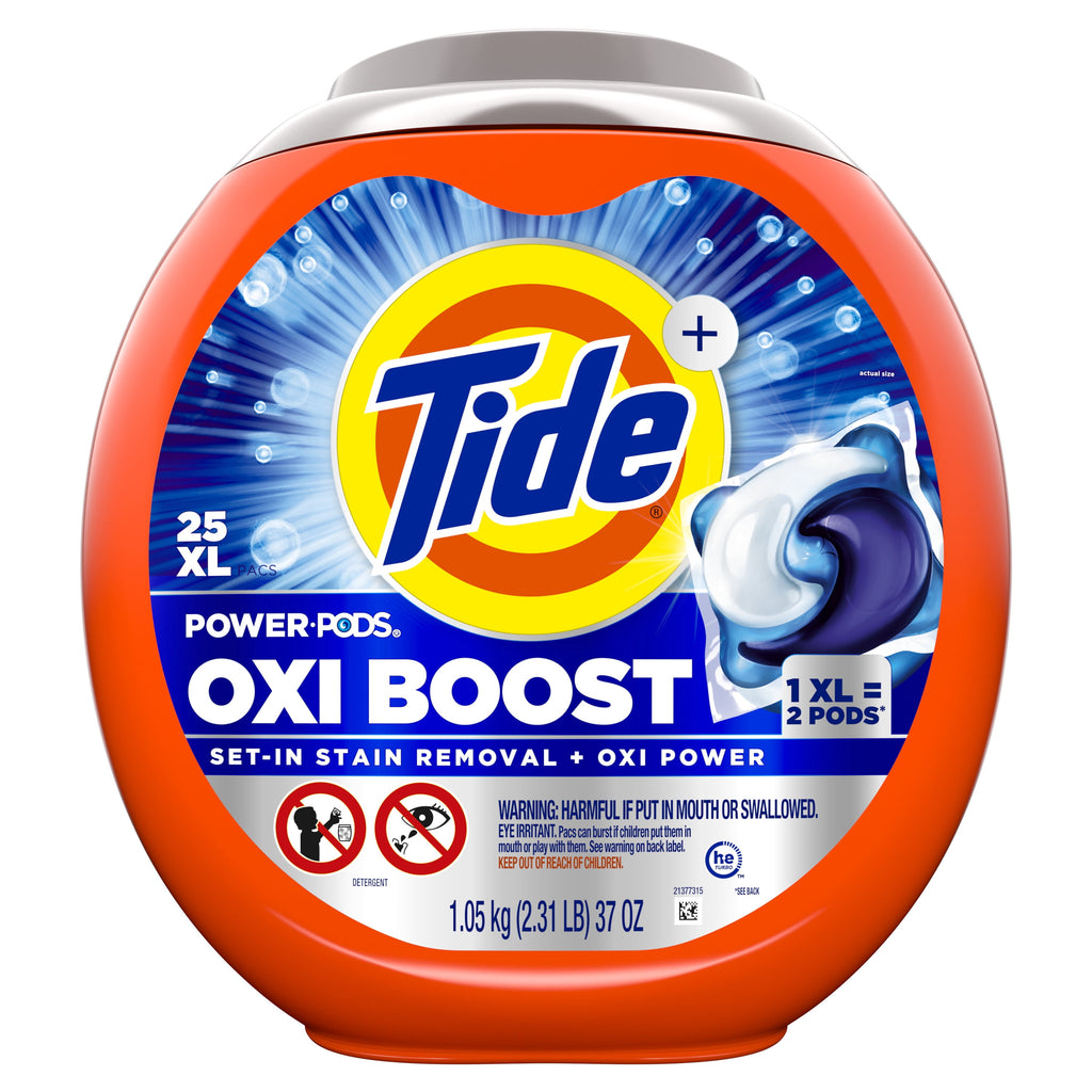 Tide PODS Laundry Detergent Pacs, Oxi Boost Power PODS with Stain Remover and Oxi Power, 45 count