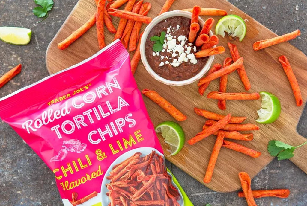 Trader Joe's Rolled Corn Tortilla Chips Chili & Lime - Pack of 1