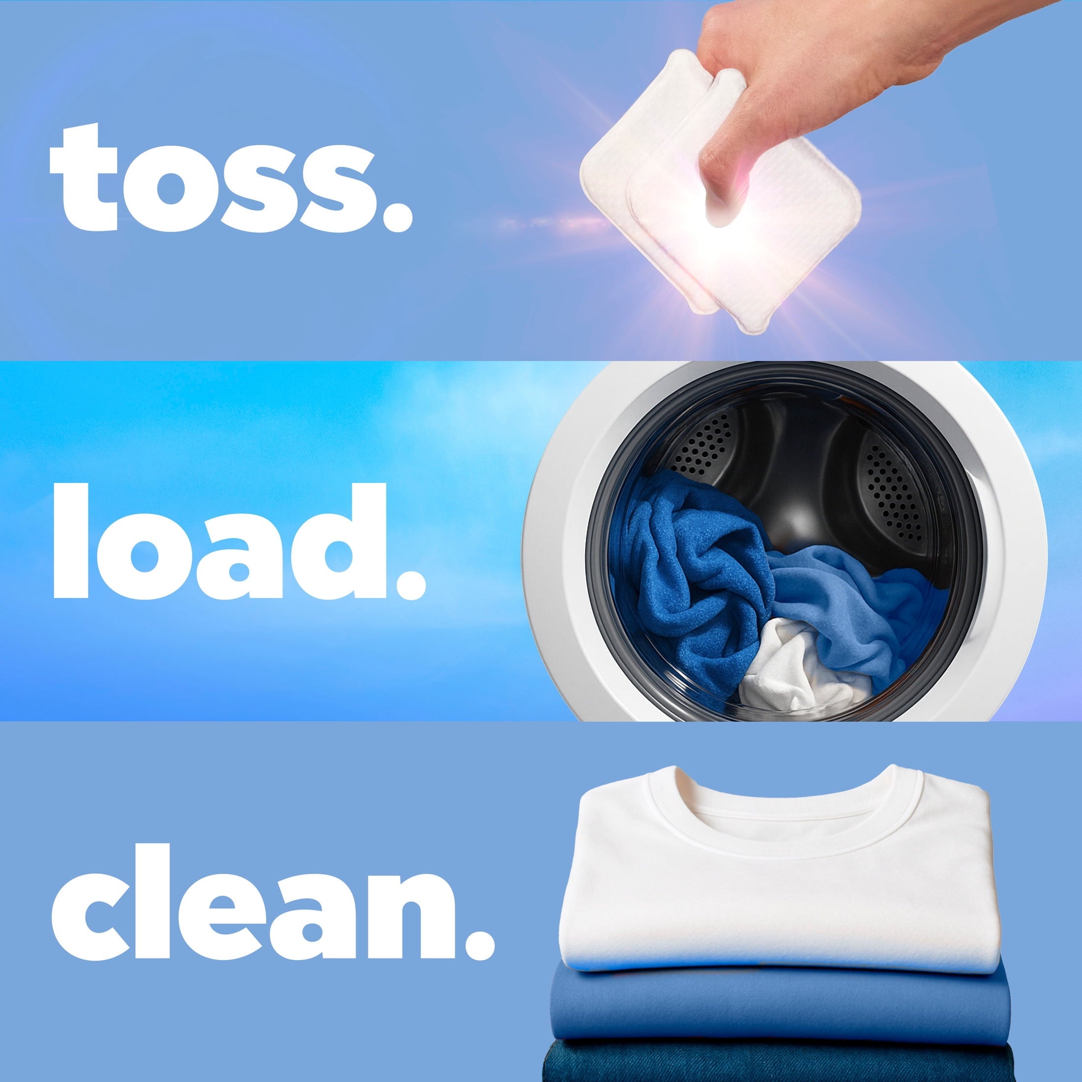 Tide Evo Free & Gentle Laundry Detergent Tiles, Works on 100% of Common Stains, Unscented, 16 Count