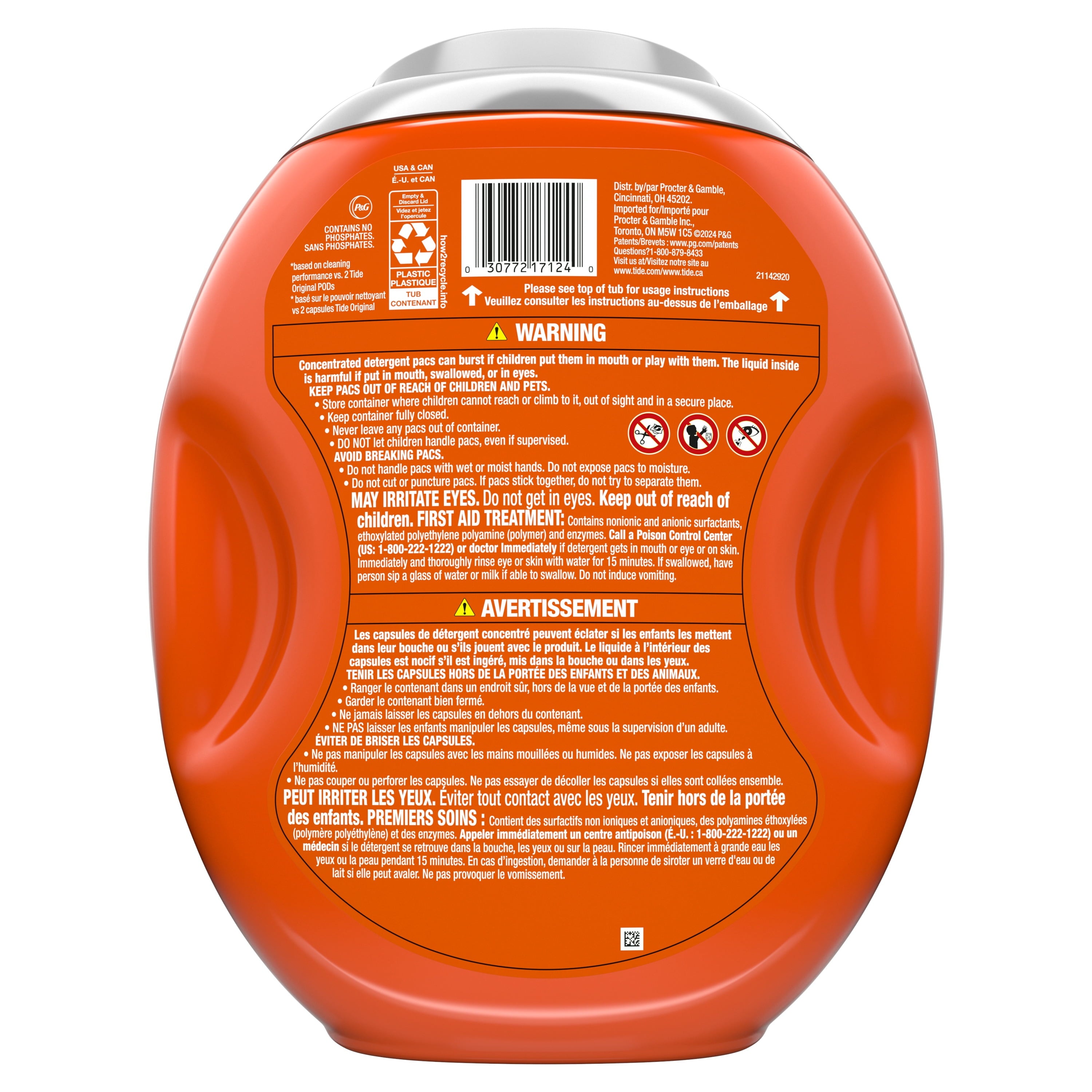 Tide PODS Laundry Detergent Pacs, Oxi Boost Power PODS with Stain Remover and Oxi Power, 45 count