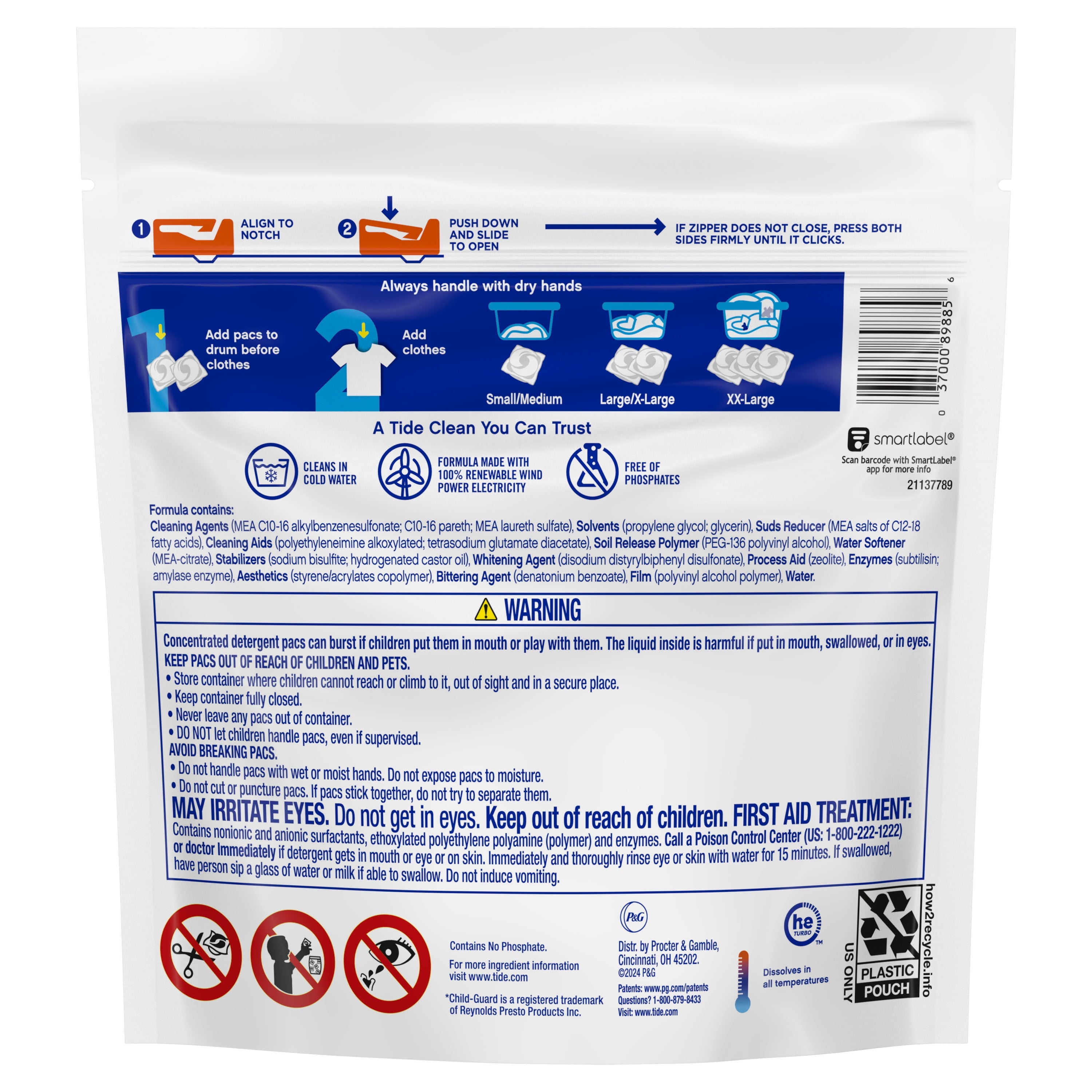 Tide PODS Laundry Detergent Soap Pacs, Free and Gentle, Hypoallergenic, Unscented, 16 Count