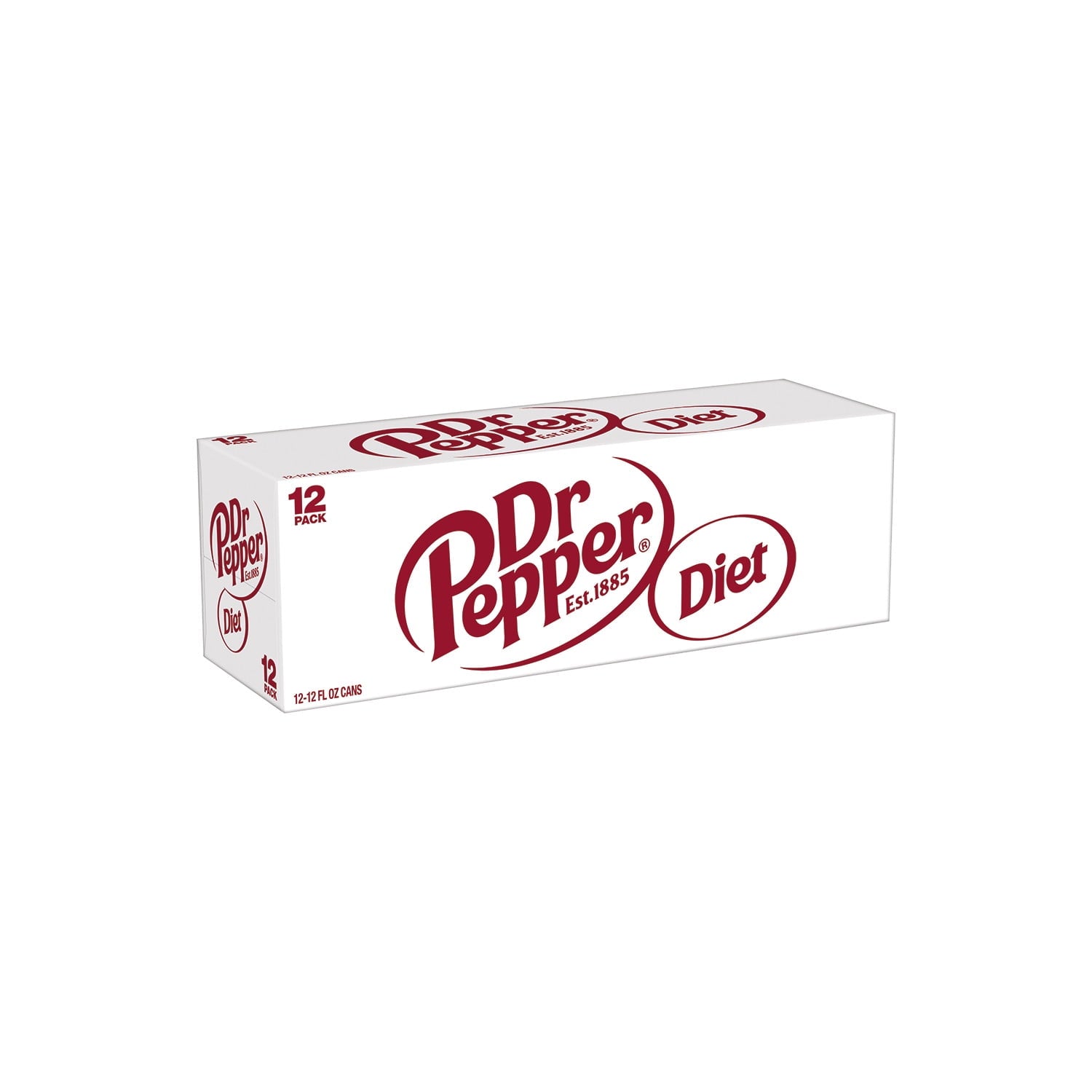 Diet Dr Pepper Soda Pop, 12 fl oz, 12 Pack Cans
