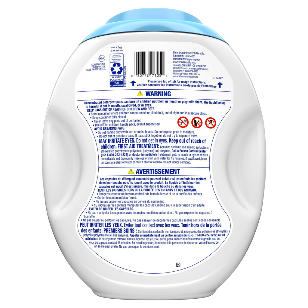 Tide PODS Free & Gentle laundry detergent, 102 ct, Trusted, gentle laundry detergent pods, 100% free of irritating residues: no added dyes and perfumes