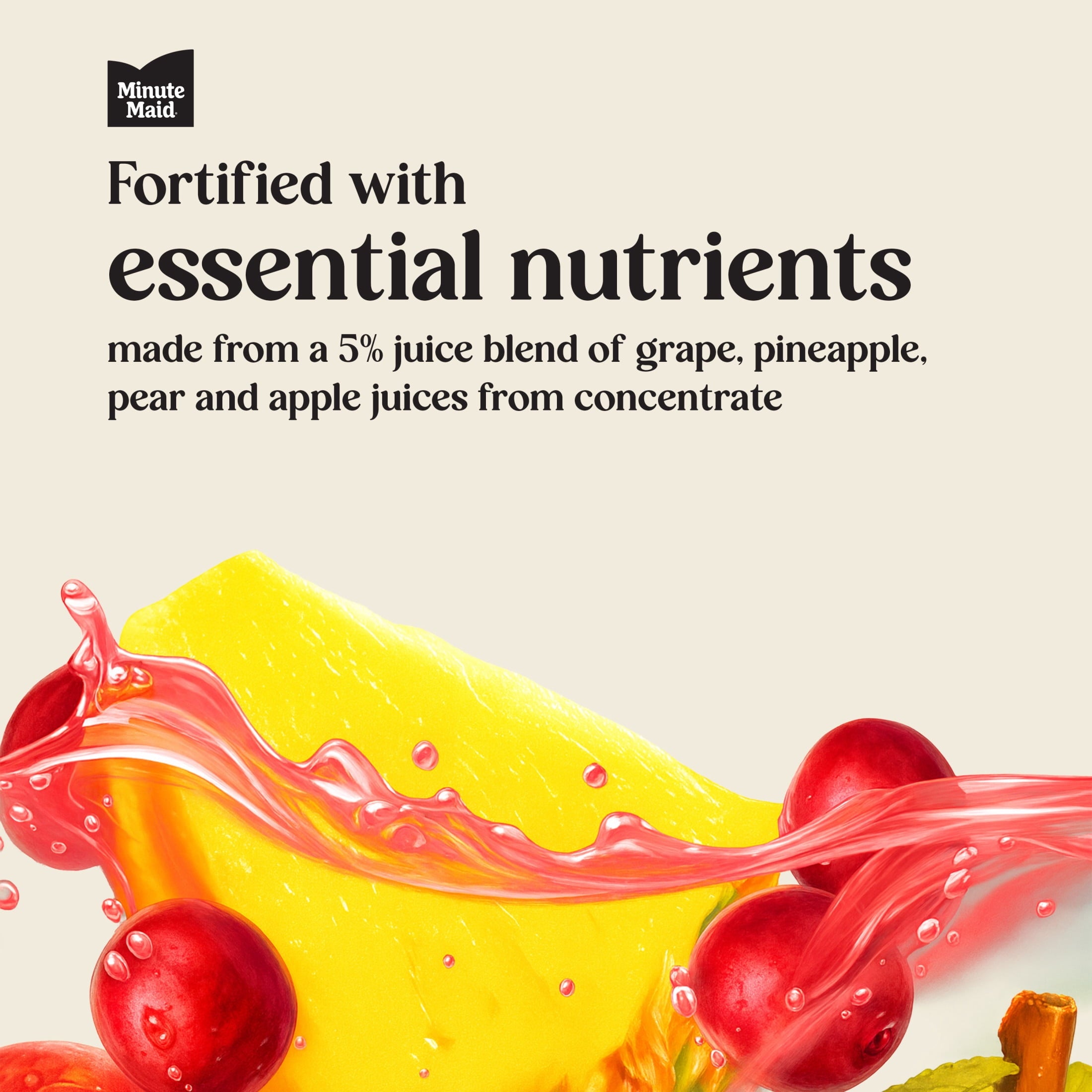 Minute Maid Zero Sugar Fruit Punch Juice Drink Bottle, 52 fl oz