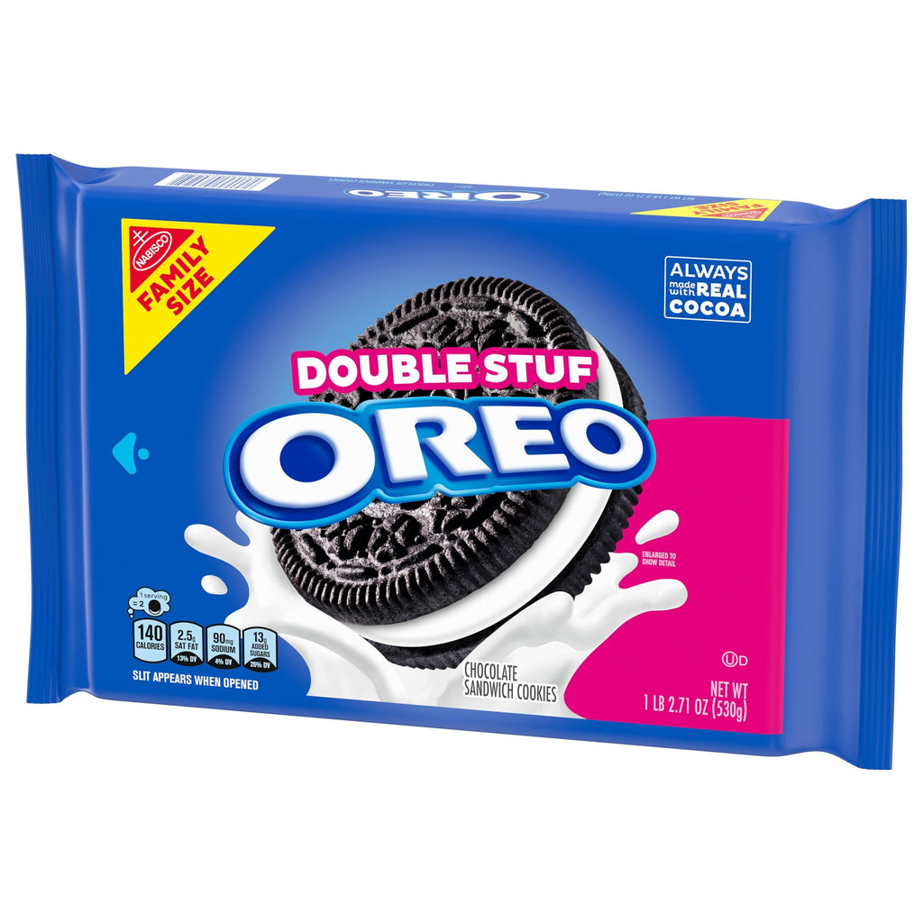 OREO Double Stuf Chocolate Sandwich Cookies, Family Size, 18.71 oz