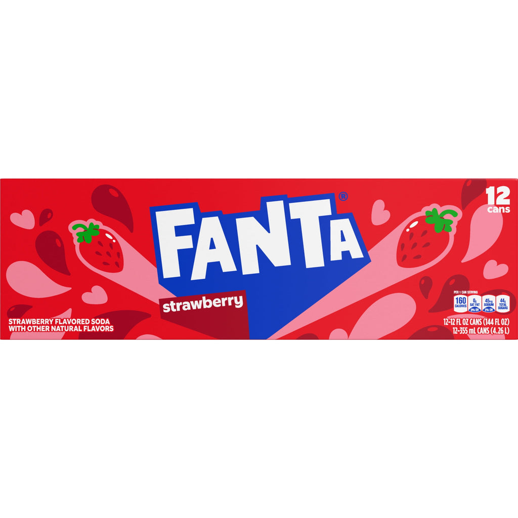 Fanta Strawberry Soda Pop Fridge Pack Cans, 12 fl oz, 12 Pack