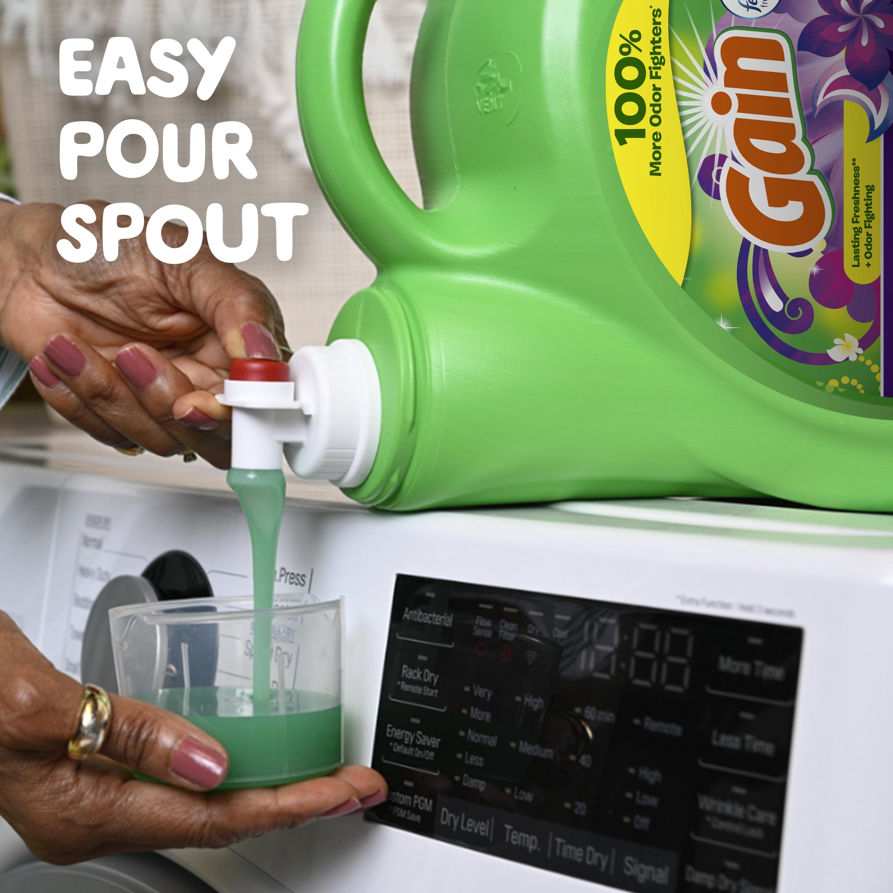 Gain Laundry Detergent Liquid with Odor Fighters, Moonlight Breeze Scent, 46 fl oz, 32 Loads