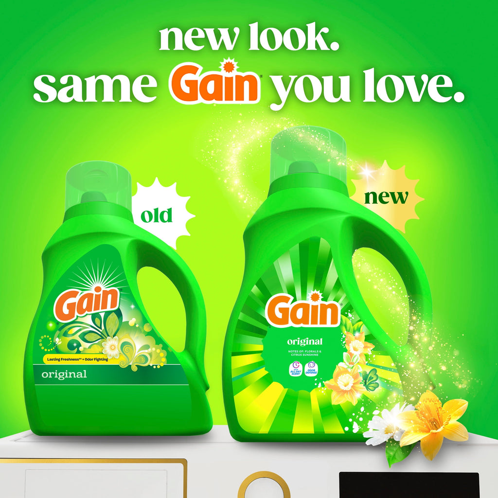 Gain Laundry Detergent Liquid, Now with Odor Defense, Original Scent, 81 fl oz, 61 Loads