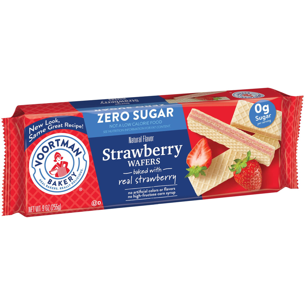 VOORTMAN Bakery Zero Sugar Strawberry Wafer Cookies 9 oz