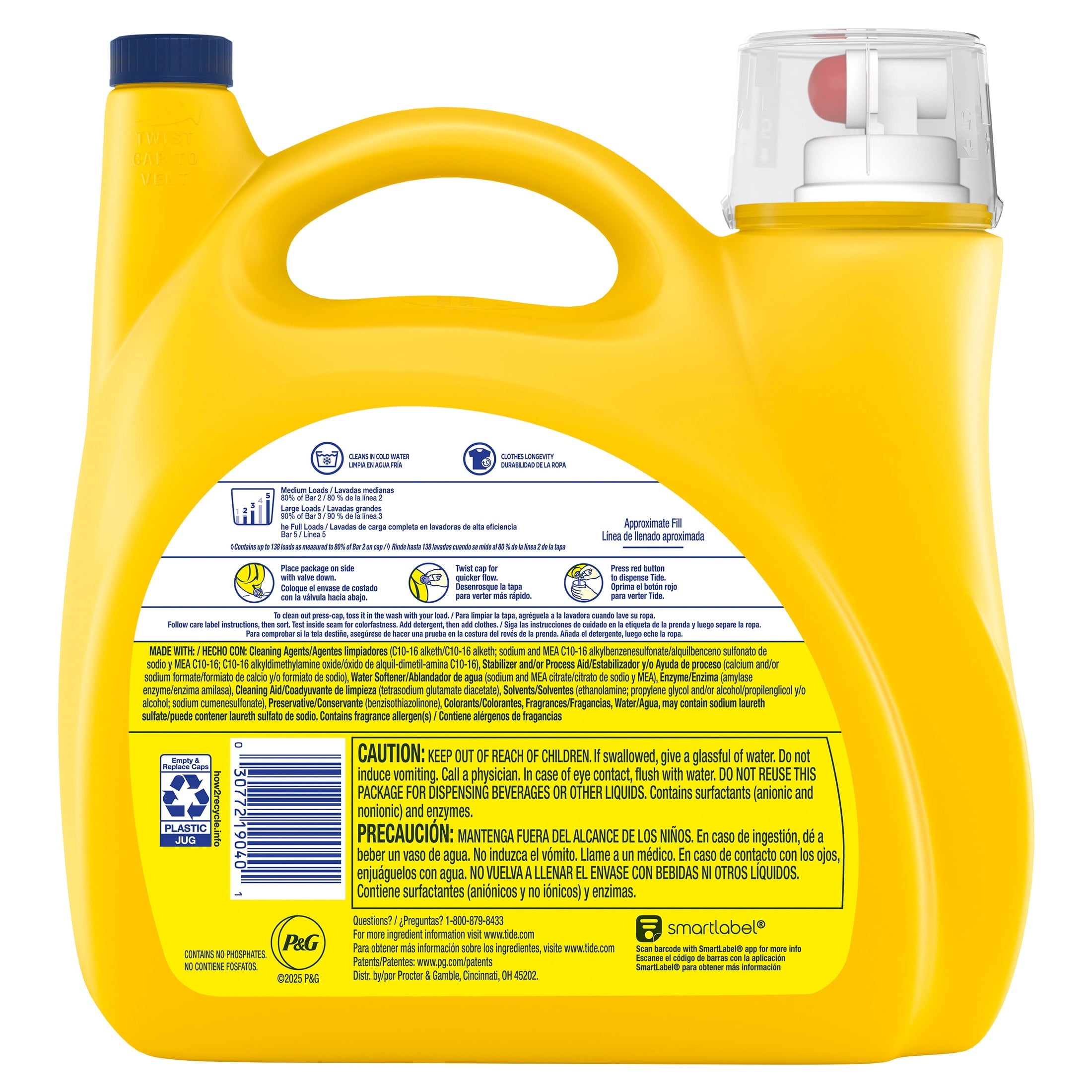 Tide Simply Liquid Laundry Detergent, All-In-One, Daybreak Fresh Scent, 173 fl oz, 138 Loads