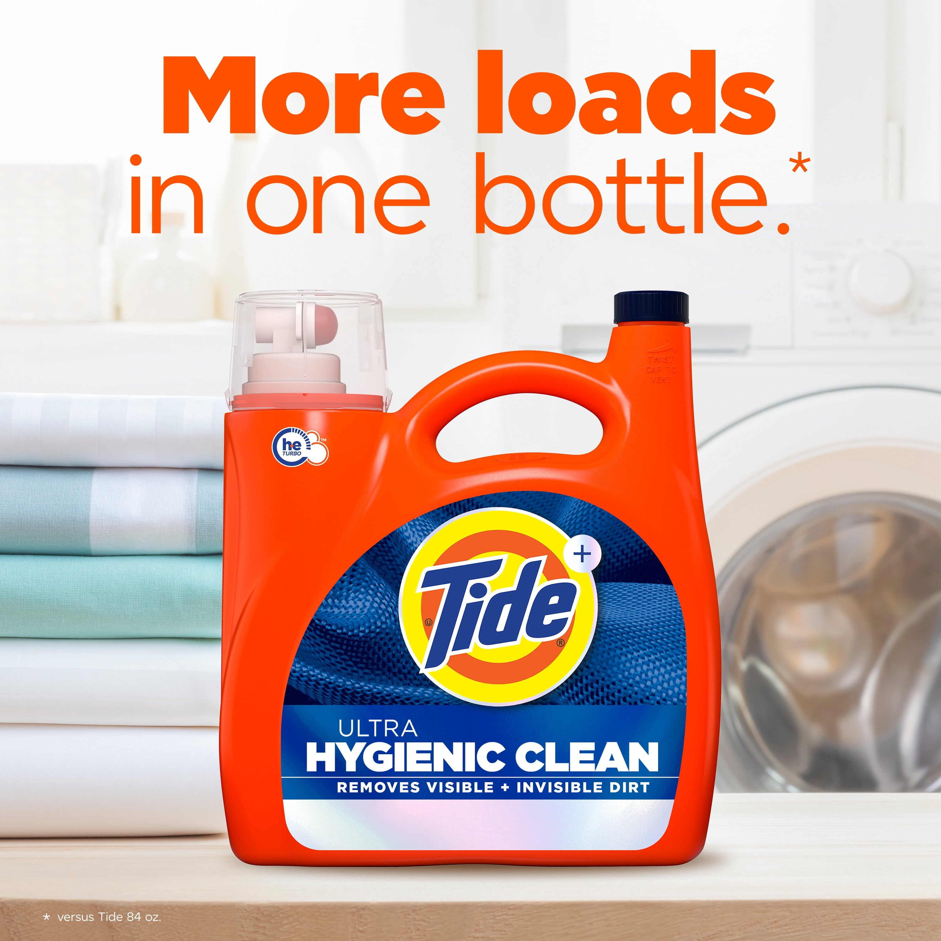 Tide Ultra Hygienic Clean Liquid Laundry Detergent, Original Scent, 117 fl oz, 83 Loads
