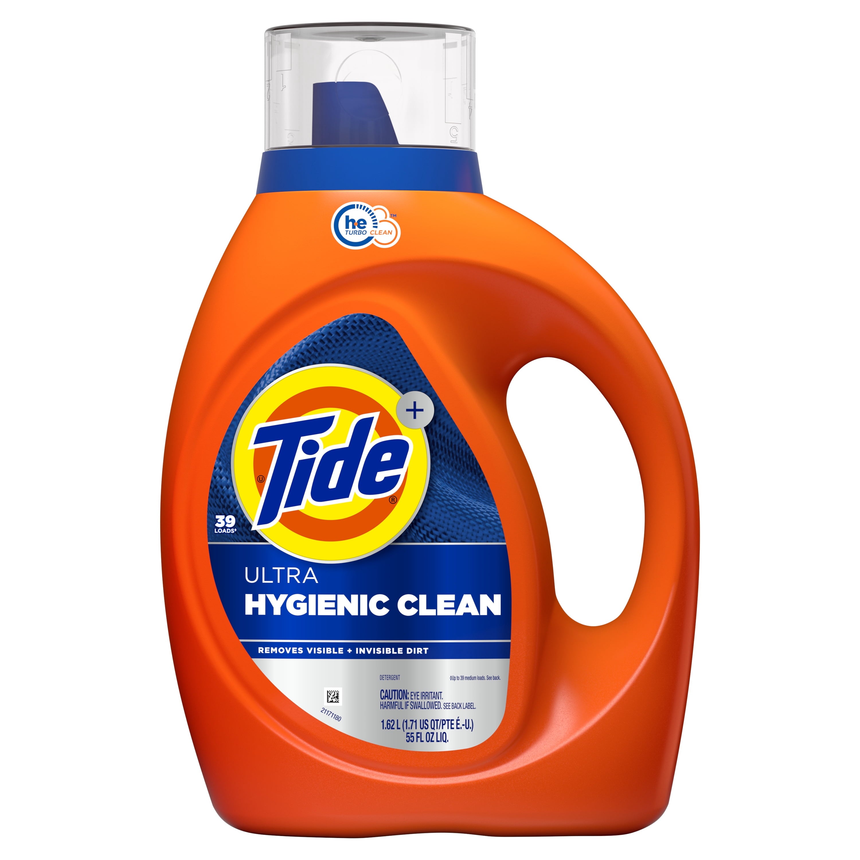 Tide Ultra Hygienic Clean Liquid Laundry Detergent, Original Scent, 55 fl oz, 39 Loads