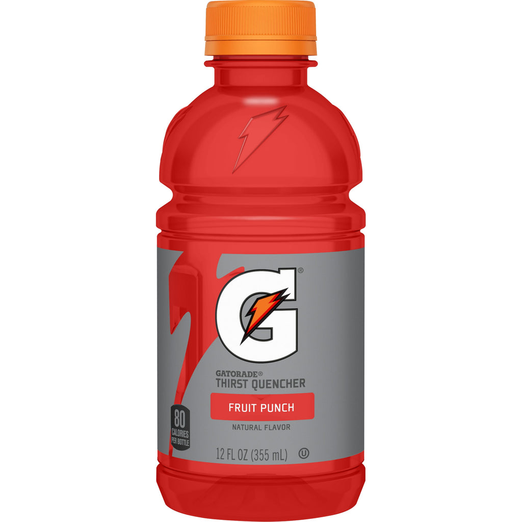Gatorade Thirst Quencher Fruit Punch Sports Drinks, 12 fl oz, 12 Count Bottles