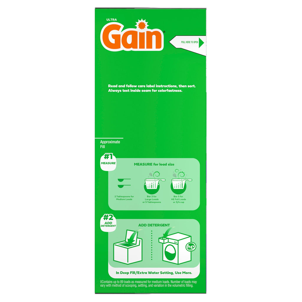 Gain Powder Laundry Detergent, Moonlight Breeze Scent, 82 oz, 89 Loads