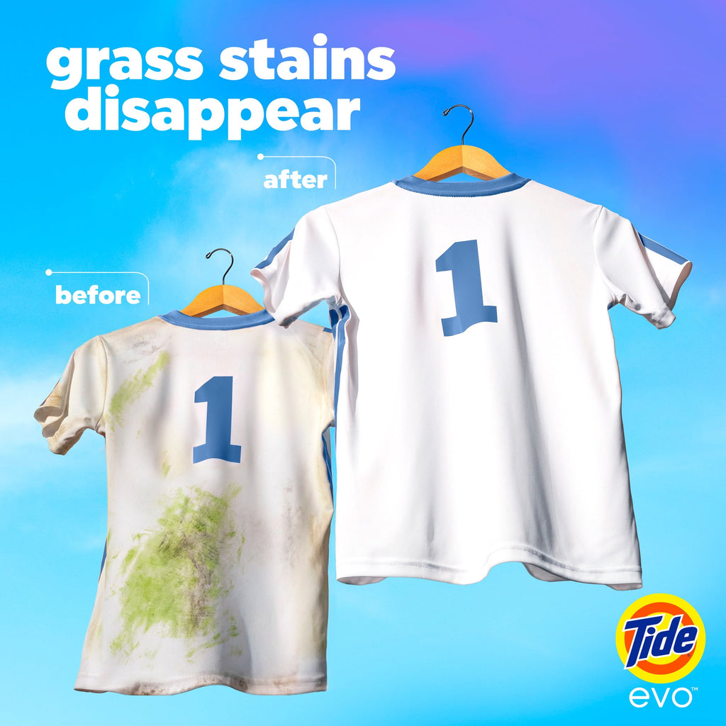 Tide Evo Free & Gentle Laundry Detergent Tiles, Works on 100% of Common Stains, Unscented, 16 Count