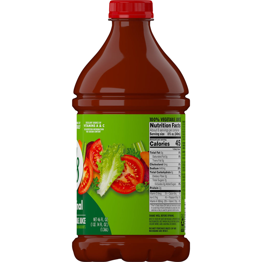 V8 Original 100% Vegetable Juice, 46 fl oz Bottle