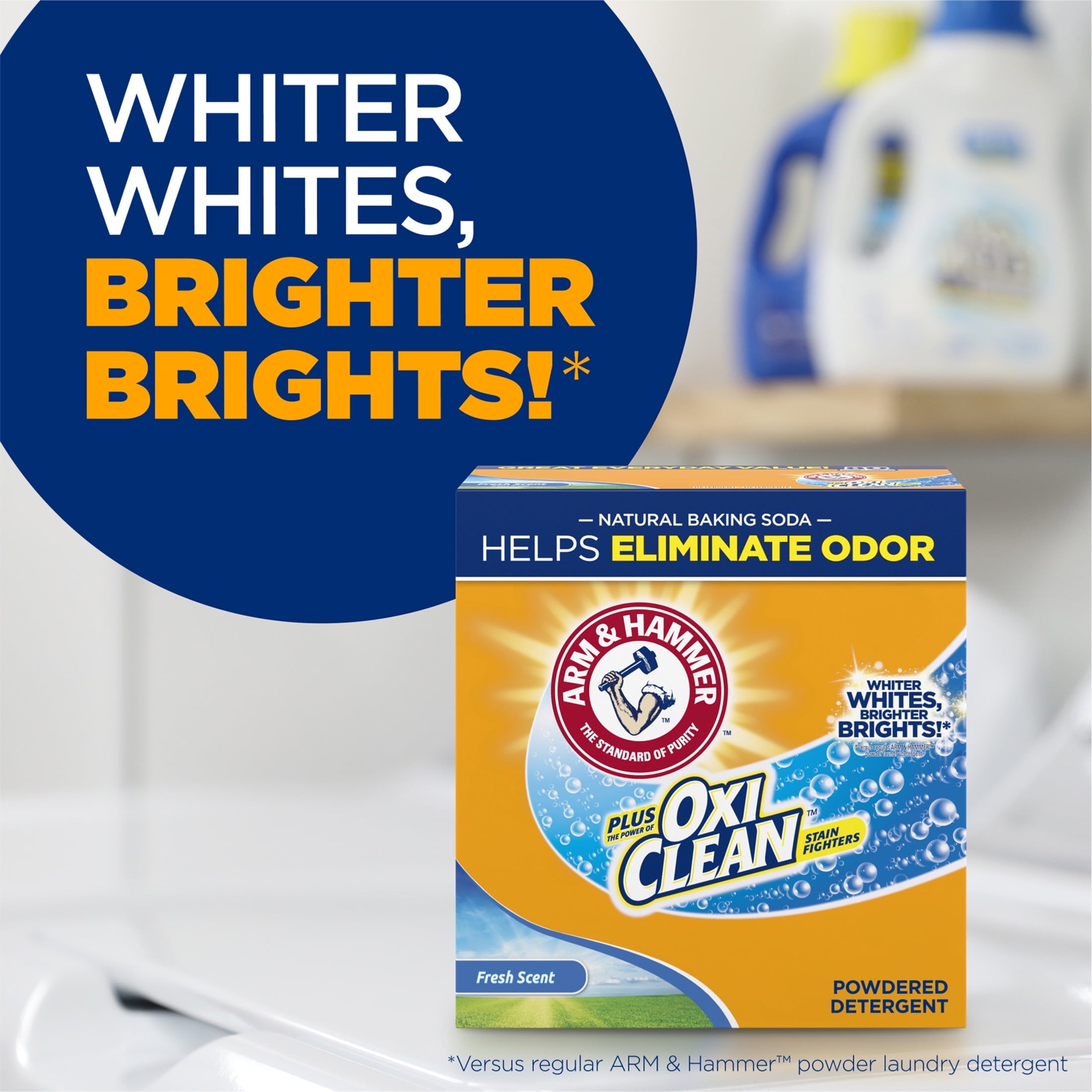 ARM & HAMMER Plus OxiClean Powder Laundry Detergent, Fresh Scent, 115 Loads