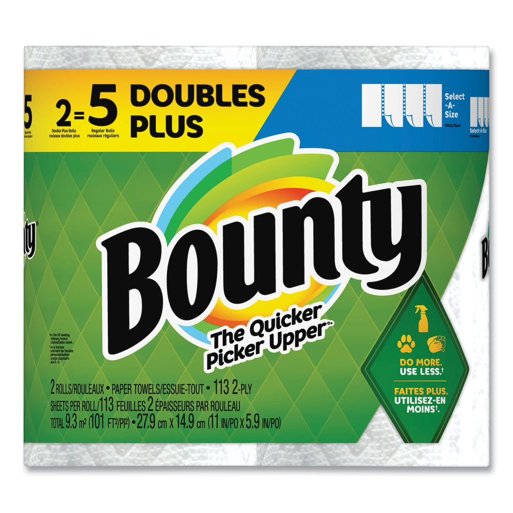 Select-a-Size Kitchen Roll Paper Towels, 2-Ply, White, 6 x 11, 113 Sheets/Roll, 2 Double Plus Rolls/Pack, 4 Packs/Carton | Bundle of 2 Cartons