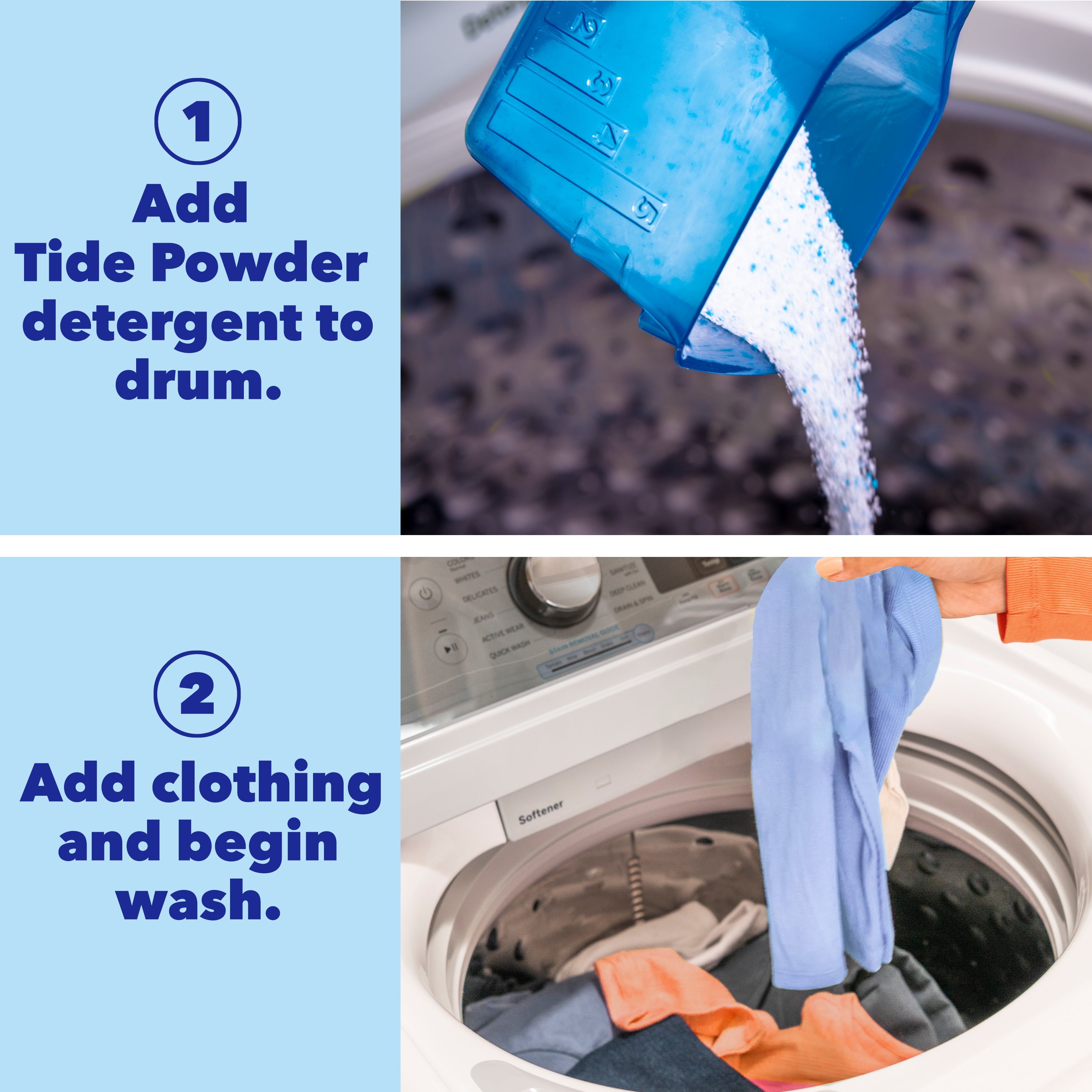 Tide Clean and Gentle Powder Laundry Detergent, Unscented, 77 oz, 68 Loads