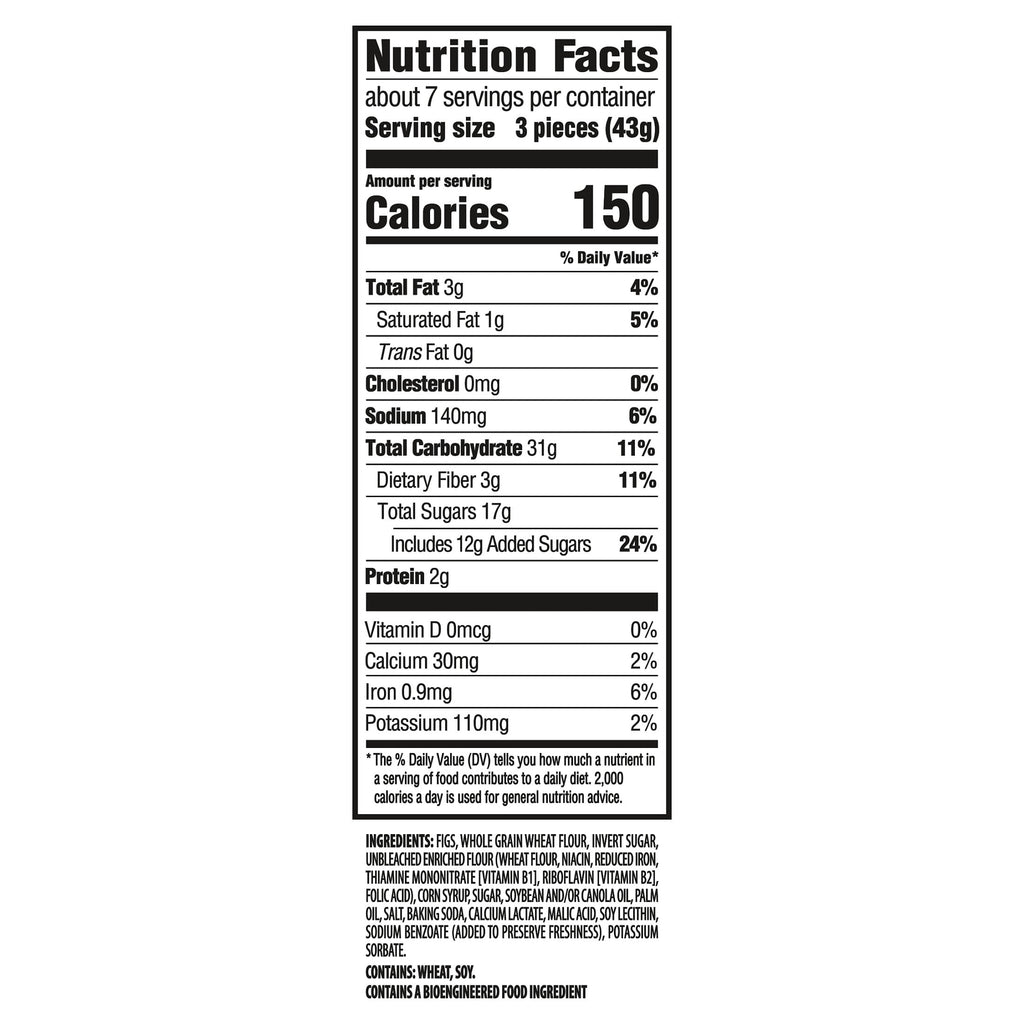 NEWTONS Soft Baked Real Fruit Fig Bars, Fig Cookies, 10 oz