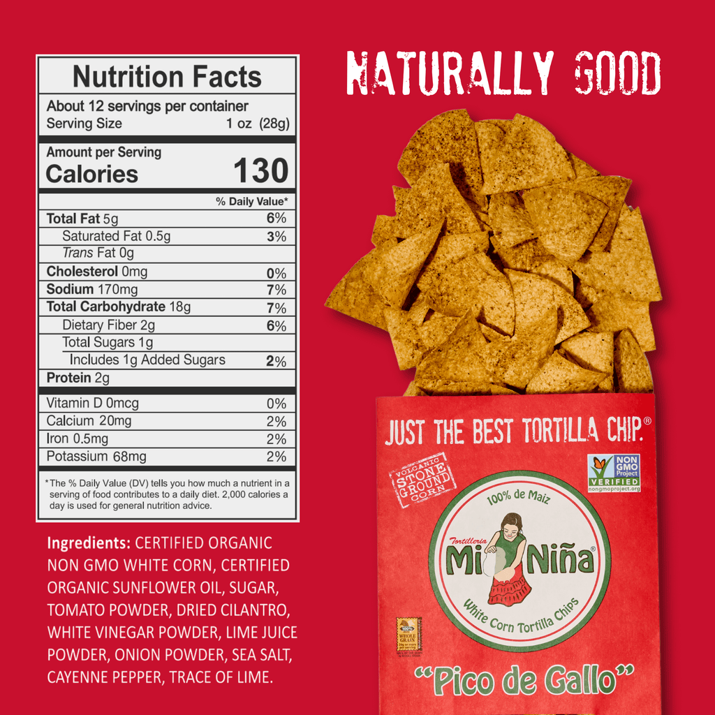 Mi Nina Pico de Gallo Tortilla Chips, 12oz Bag
