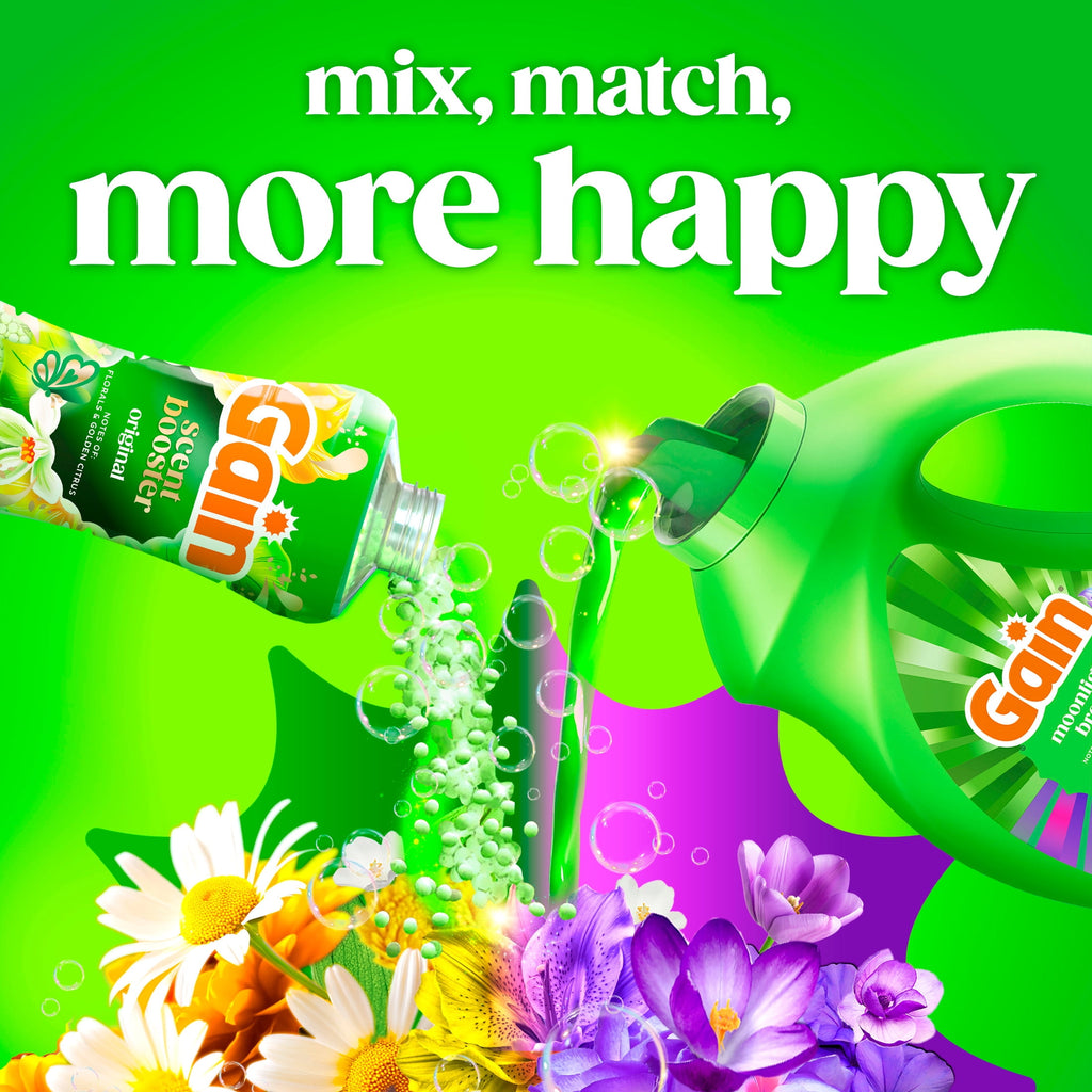 Gain Laundry Detergent Liquid, Now with Odor Defense, Moonlight Breeze Scent, 39 fl oz, 29 Loads