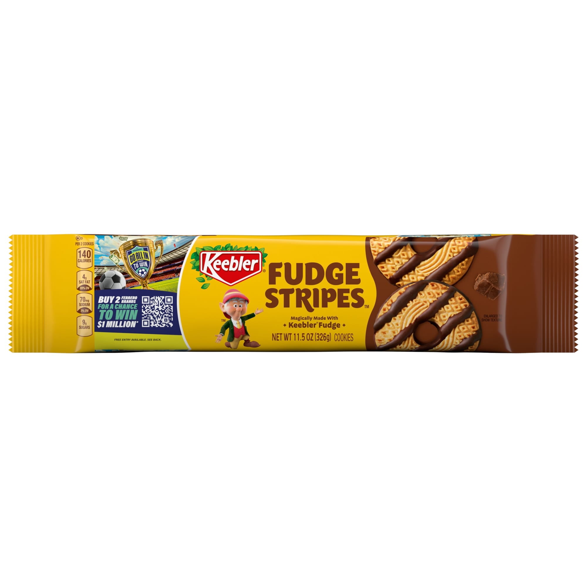 Keebler Fudge Stripes, Original Shortbread Cookies Coated in Keebler Fudge, 11.5 oz