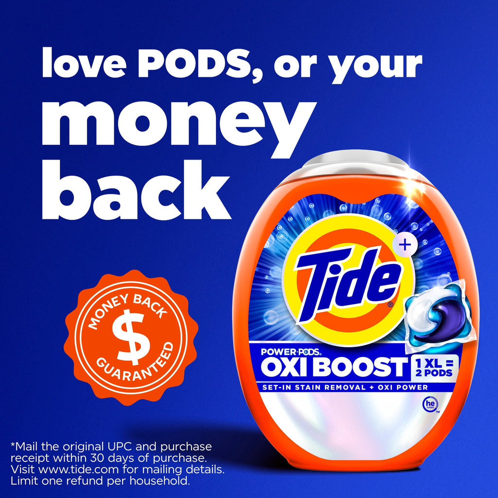 Tide Oxi Boost Power PODS with Stain Remover and Oxi Power Laundry Detergent Pacs, 18 Count