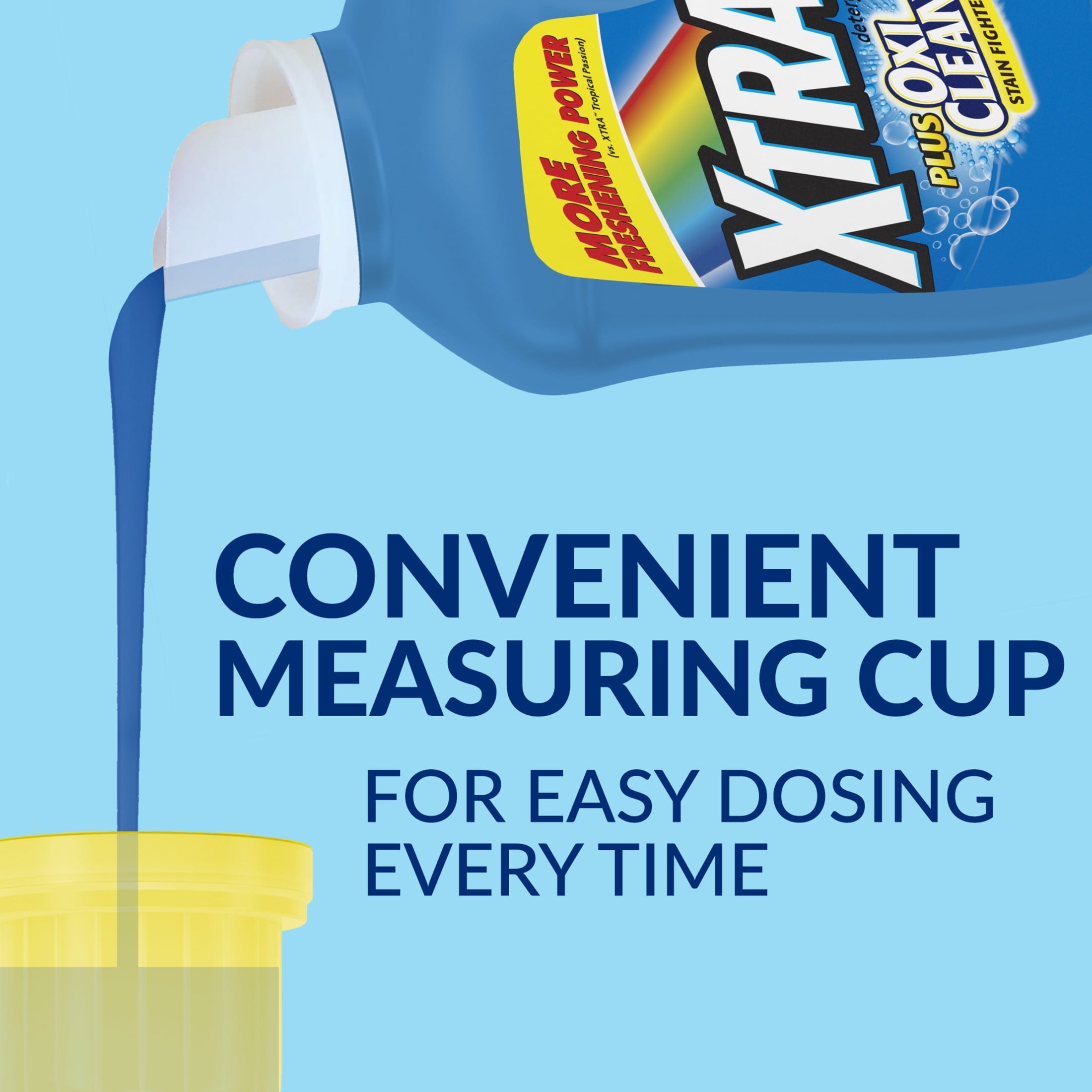 XTRA Plus OxiClean, Crystal Clean, 36 Loads Liquid Laundry Detergent, 56 Fl oz