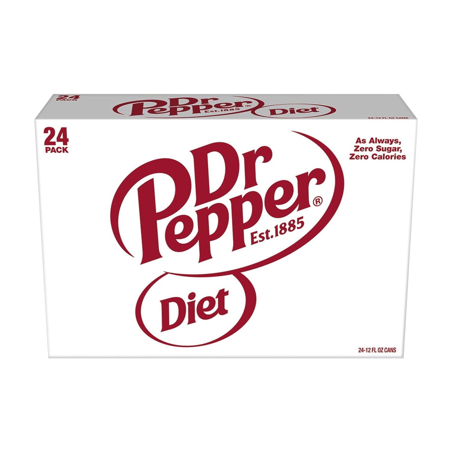 Diet Dr Pepper Soda Pop, 12 fl oz, 12 Pack Cans