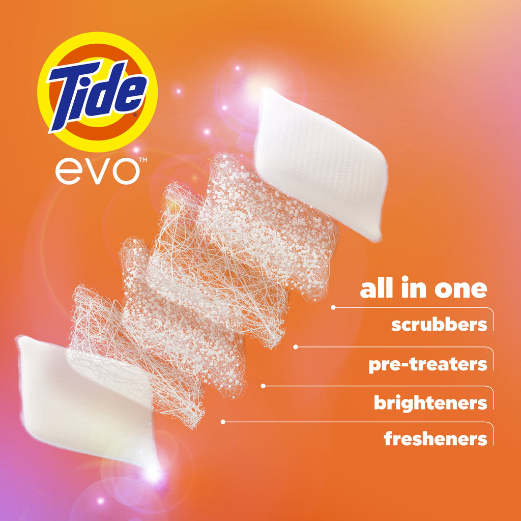 Tide evo Laundry Detergent Tiles, 100% Concentrated, Original Tide Scent, 16 Count