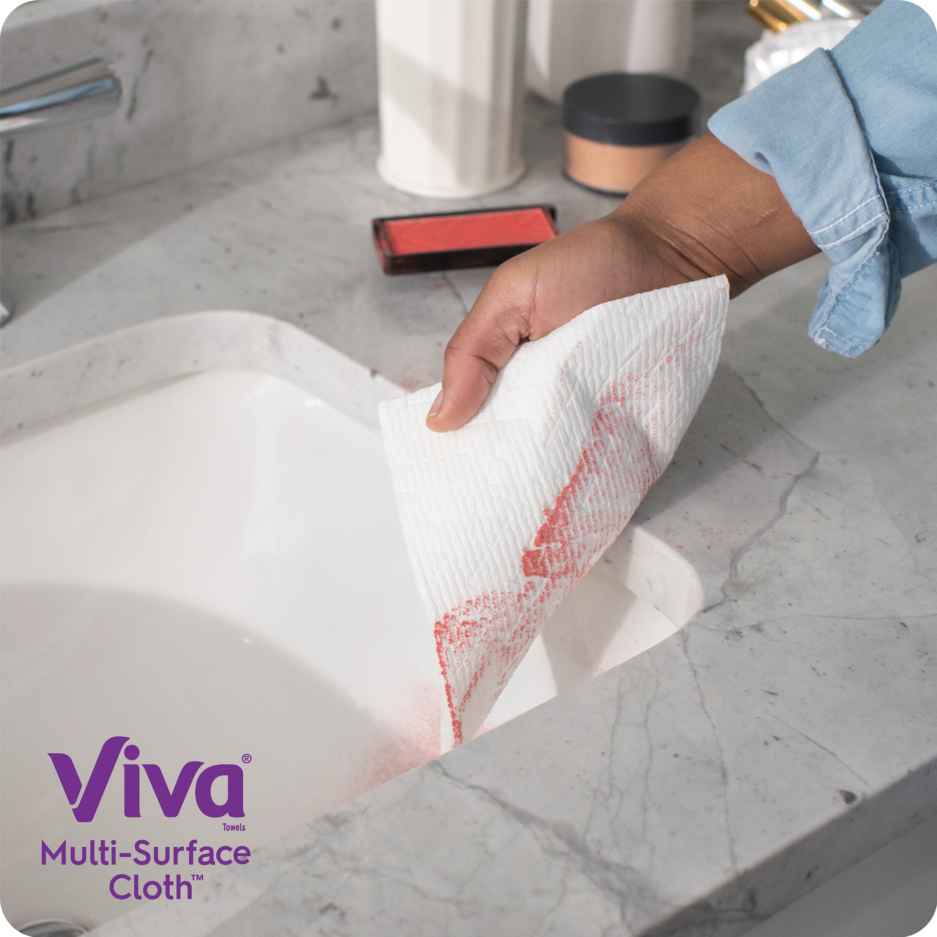 VIVA Multi-Surface Cloth Choose-A-Sheet Kitchen Paper Towels, White, 8 Double Rolls (110 sheets per roll)