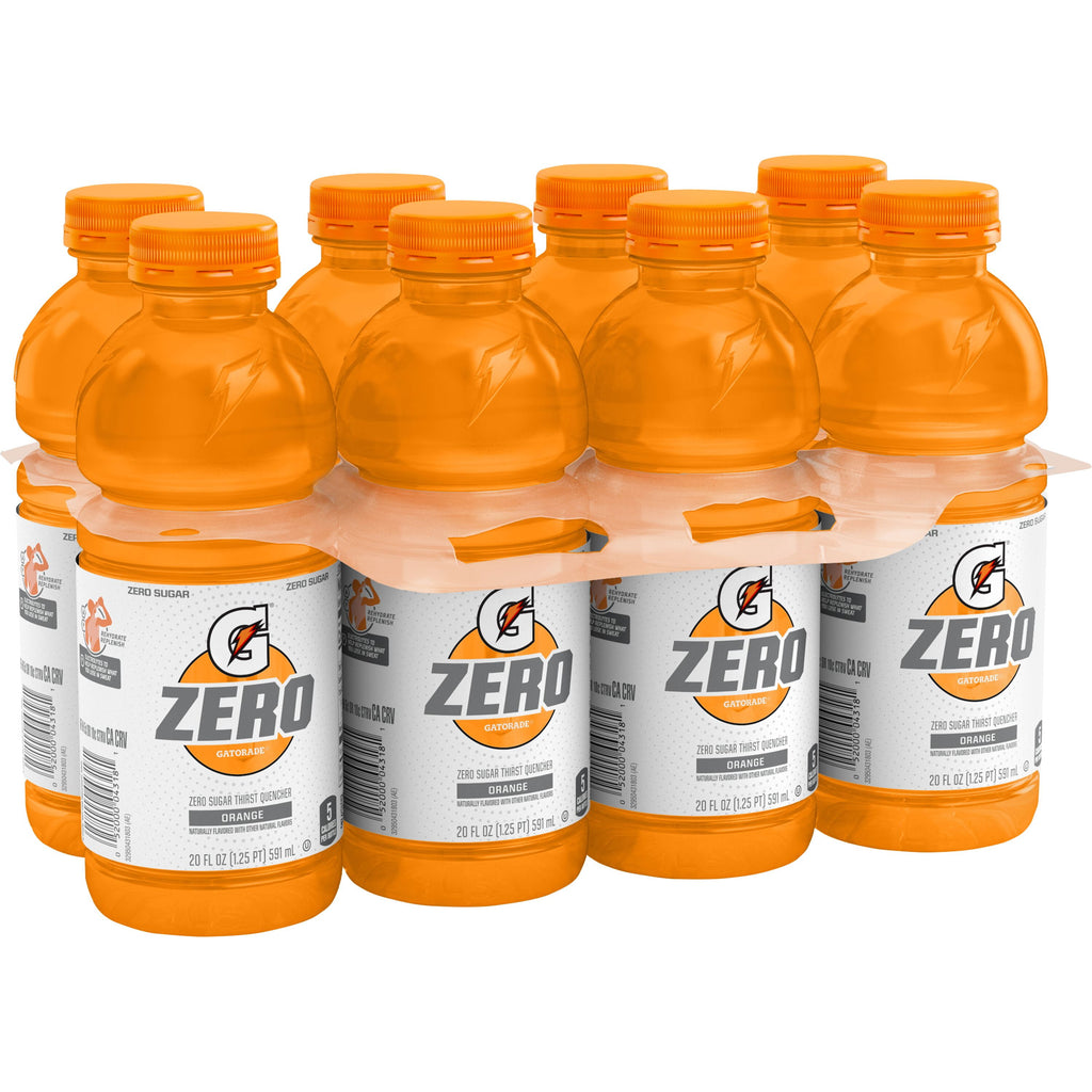 Gatorade Zero Sugar Thirst Quencher Glacier Cherry Sports Drinks, 20 fl oz, 8 Count Bottles