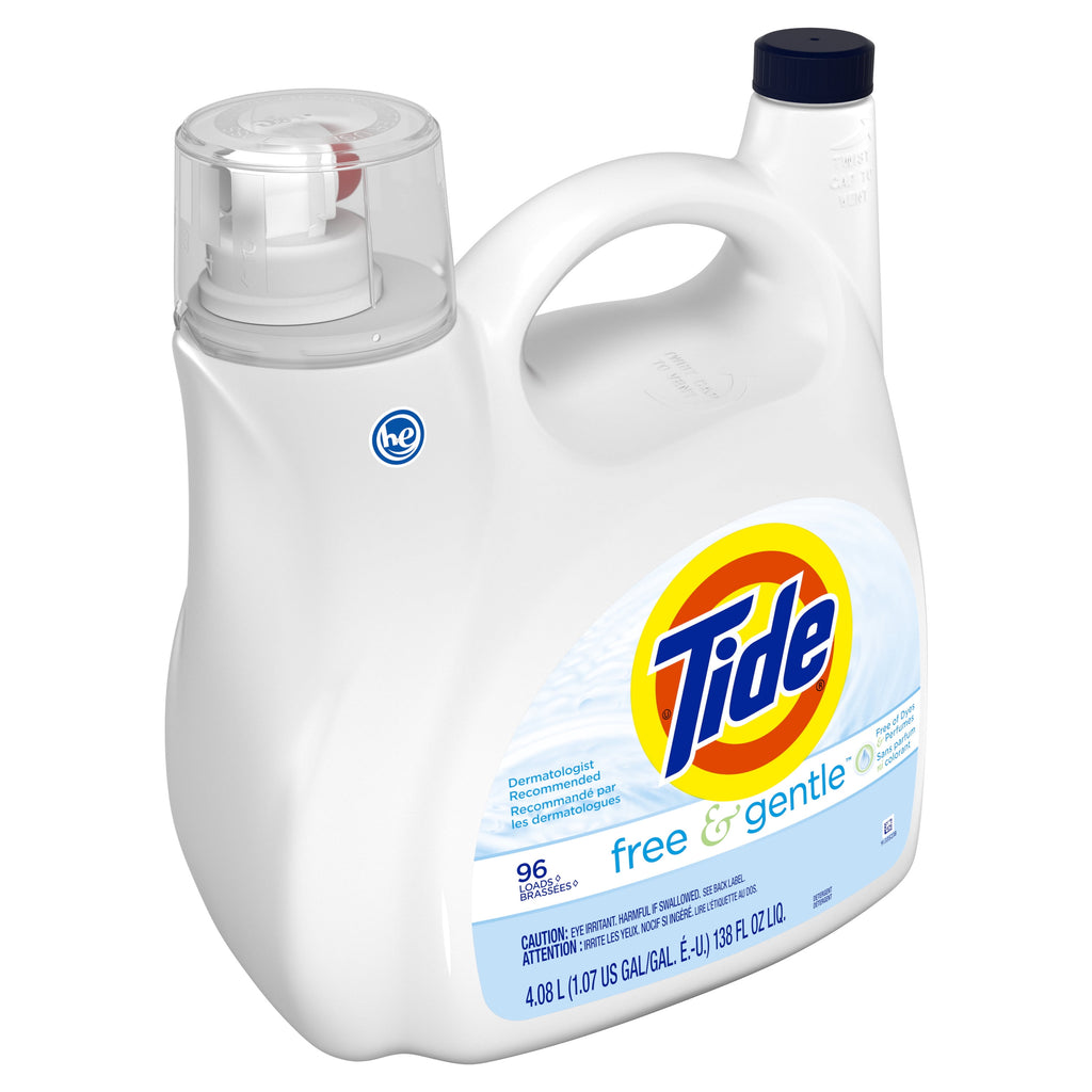 Tide Free & Gentle Liquid Laundry Detergent, 96 loads 138 fl oz