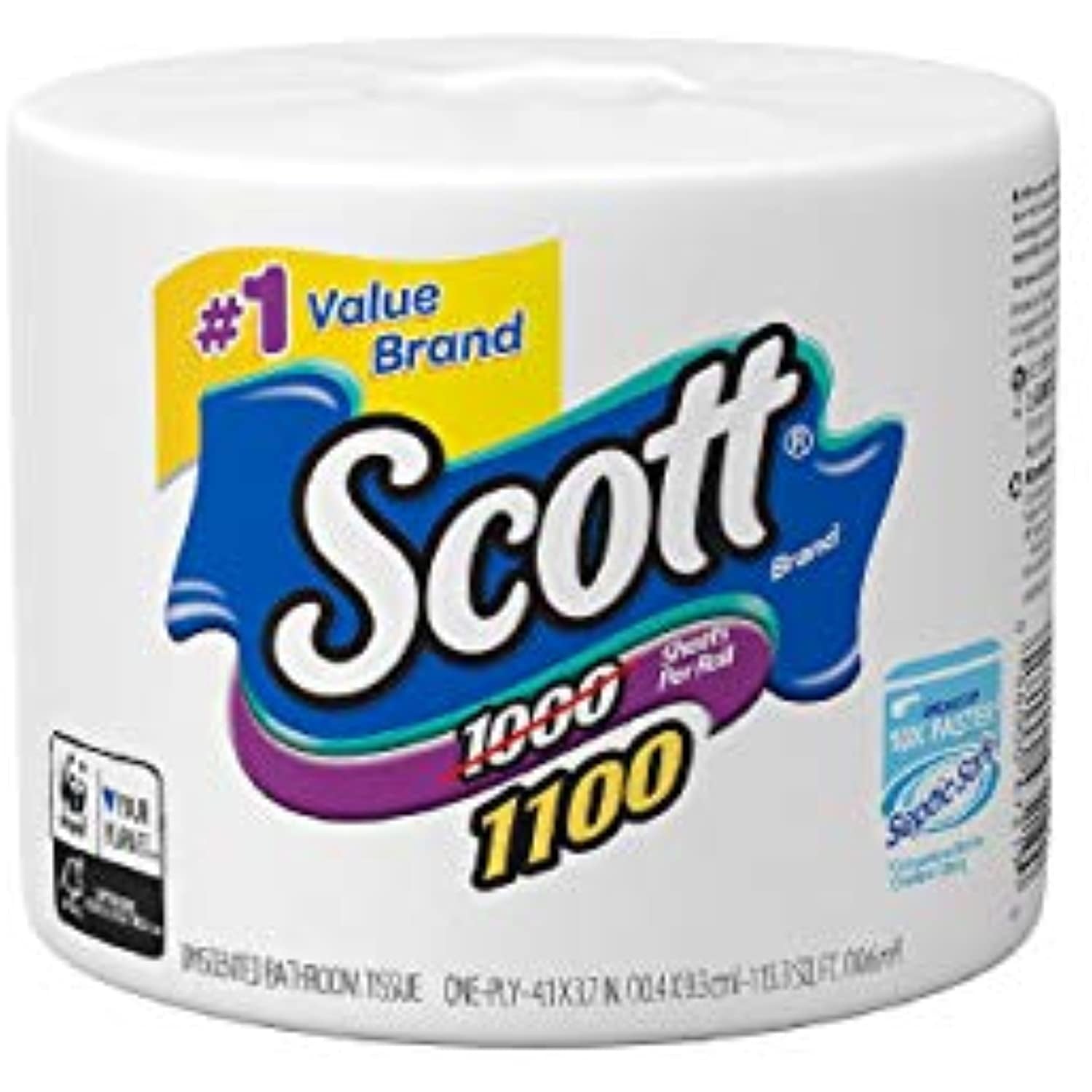 Scott 1100 Unscented Bath Tissue, 36 Rolls, 36 x 1100