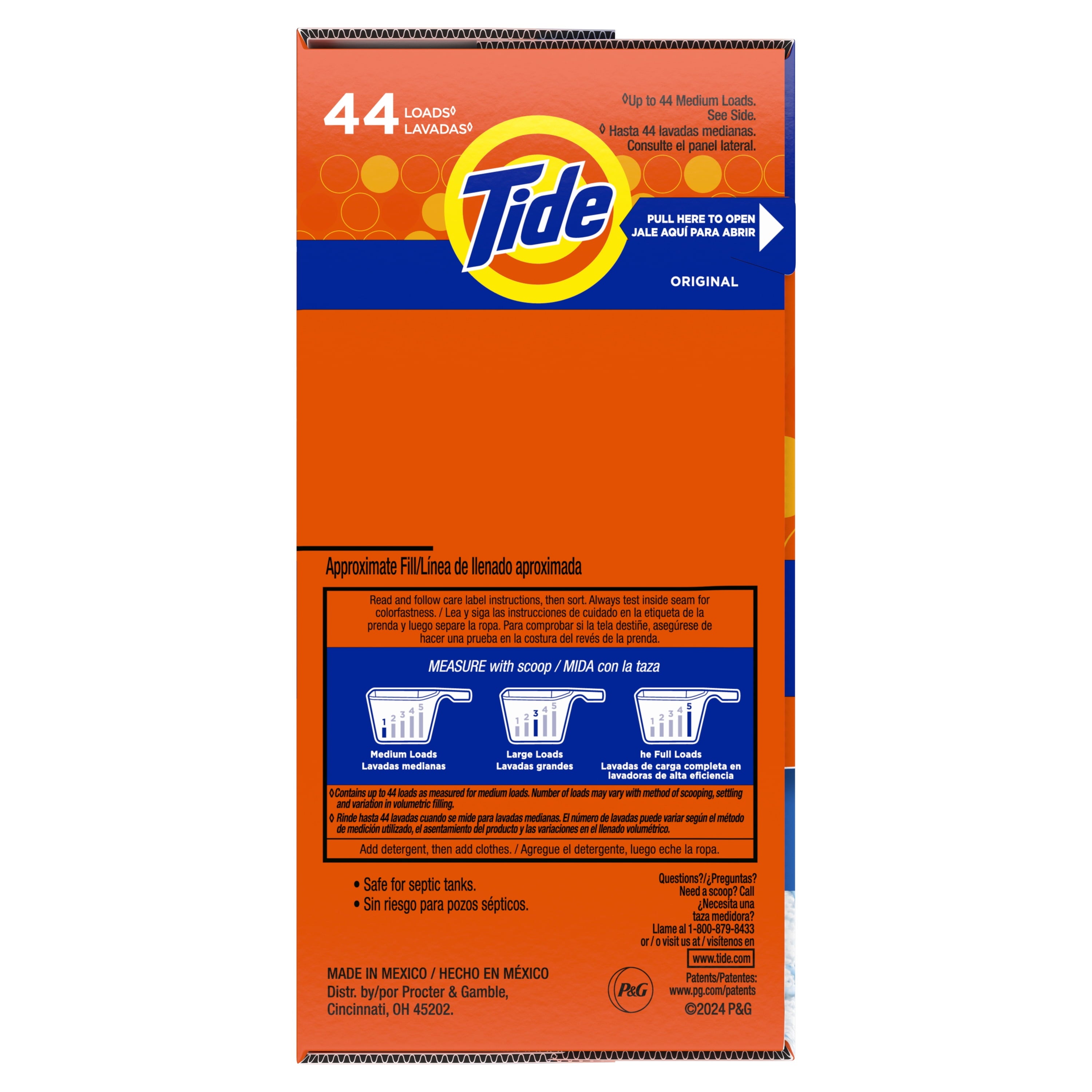 Tide Powder Laundry Detergent, Original Scent, 50 oz, 44 Loads