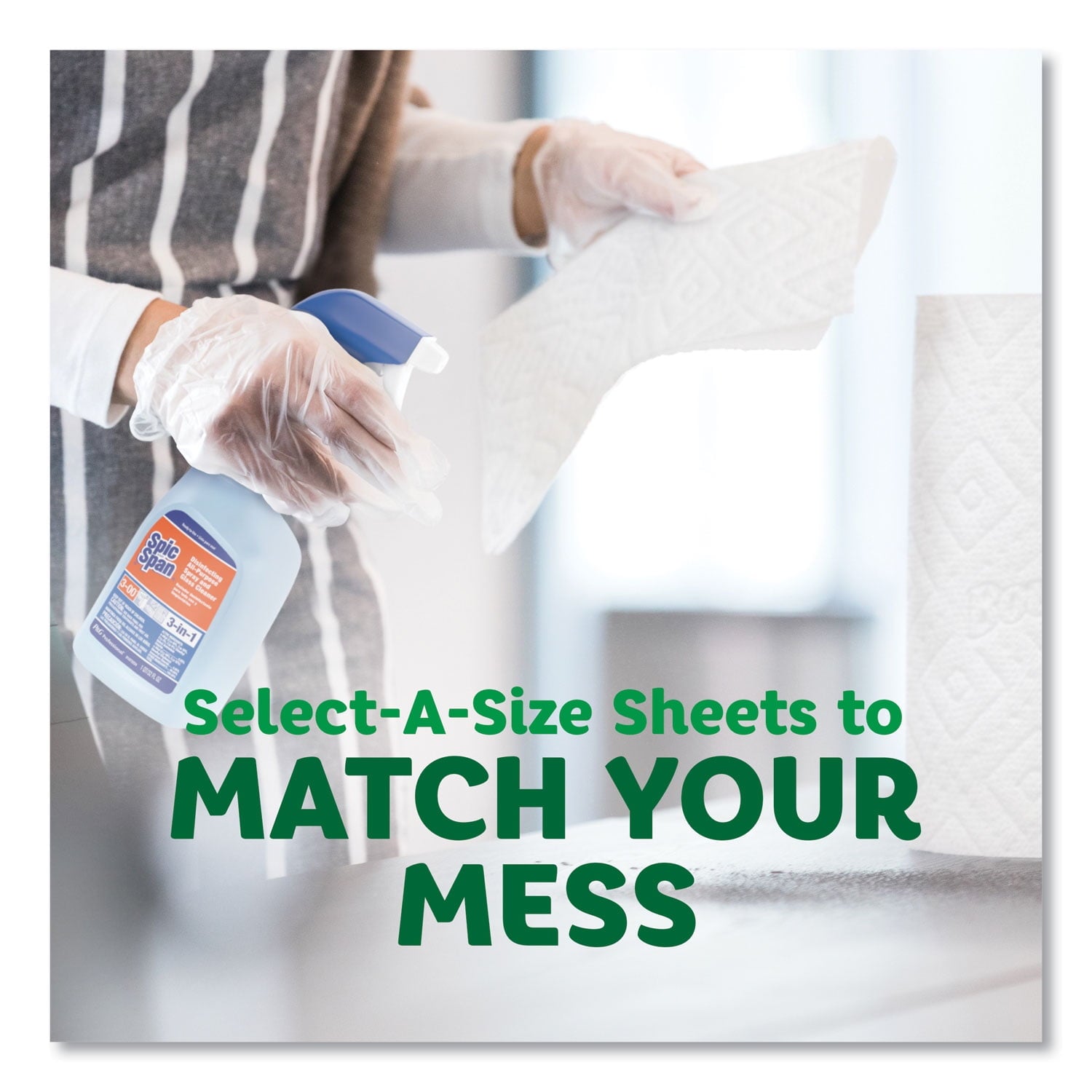 Select-a-Size Kitchen Roll Paper Towels, 2-Ply, White, 6 x 11, 113 Sheets/Roll, 2 Double Plus Rolls/Pack, 4 Packs/Carton | Bundle of 2 Cartons