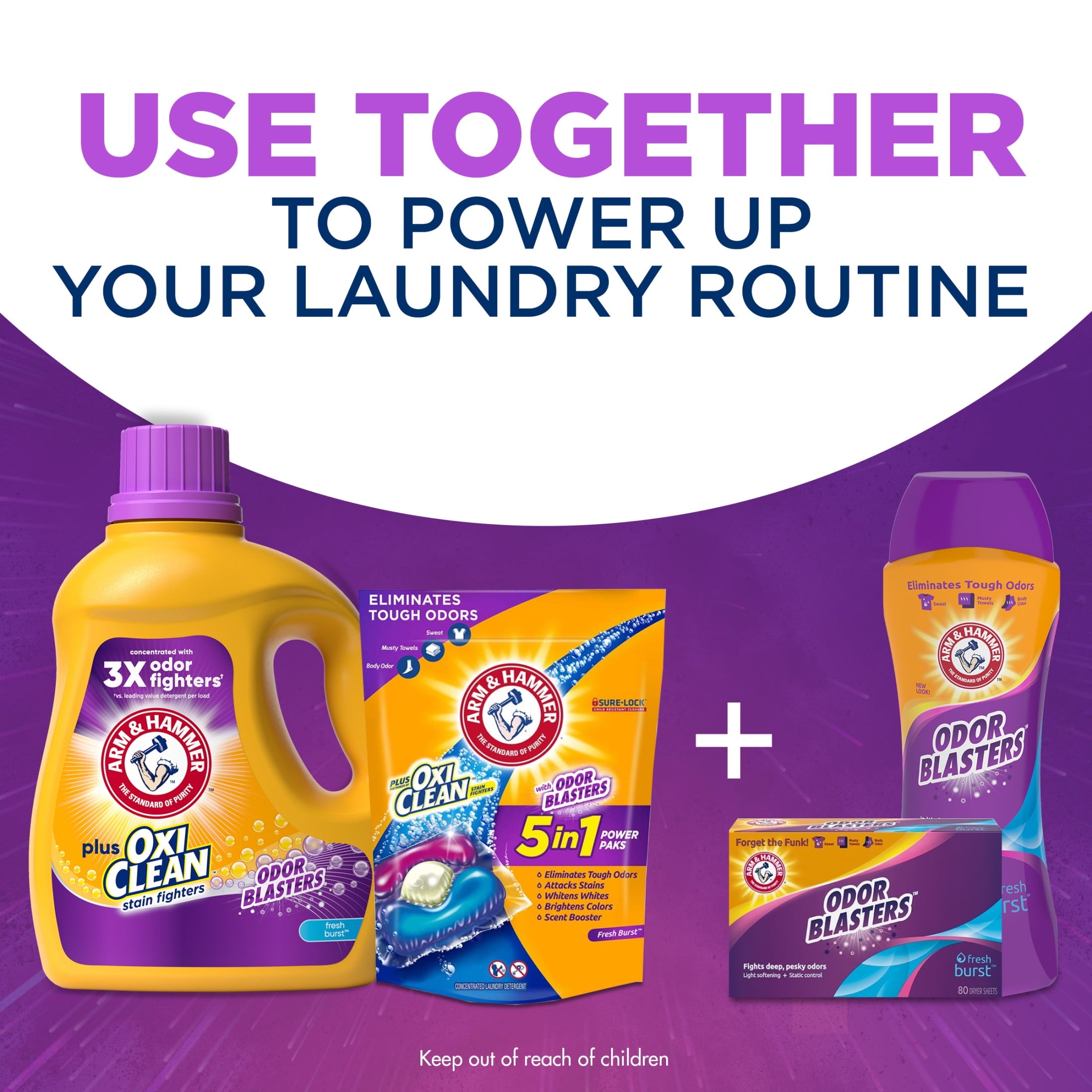 Arm & Hammer Plus OxiClean Odor Blasters Fresh Burst, 160 Loads Liquid Laundry Detergent, 208 fl oz
