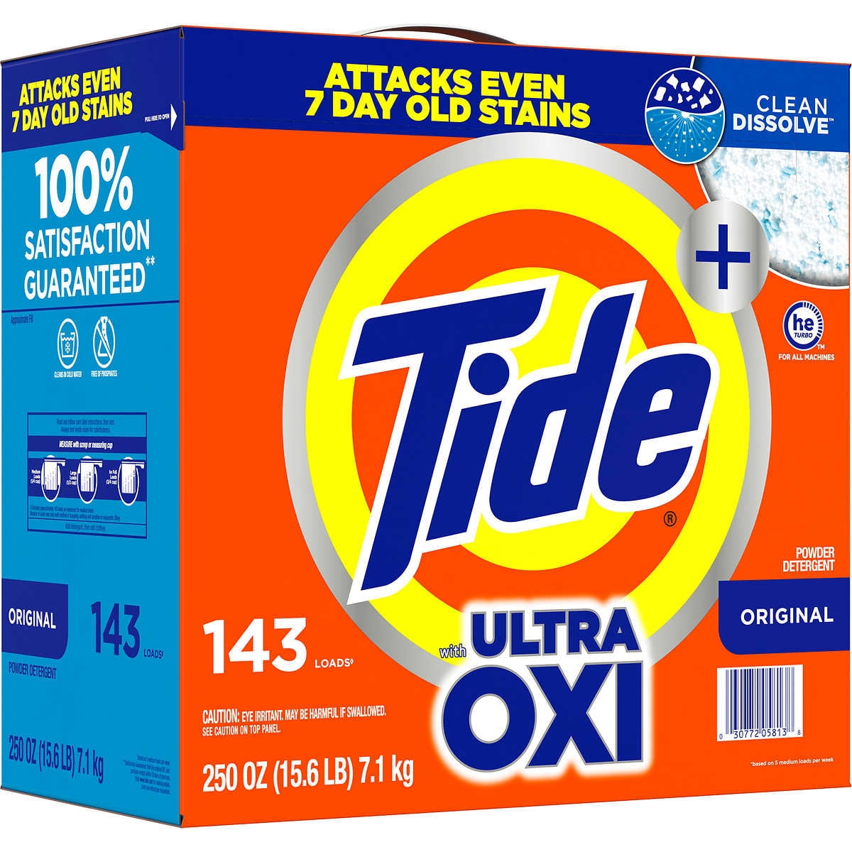 Tide HE Ultra Oxi Powder Laundry Detergent Original 250 Ounce