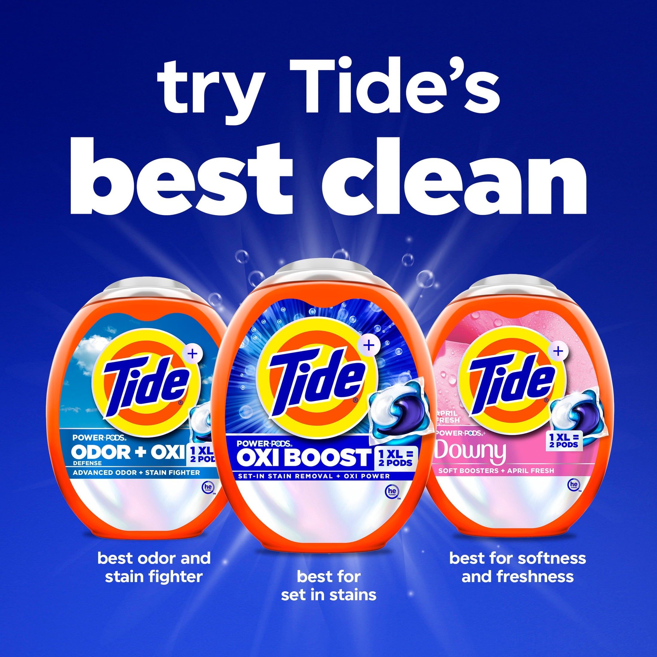 Tide PODS Laundry Detergent Pacs, Oxi Boost Power PODS with Stain Remover and Oxi Power, 45 count