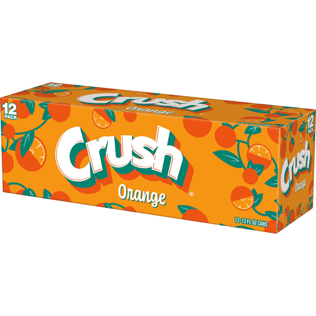 Crush Caffeine Free Orange Soda Pop, 12 fl oz, 12 Pack Cans