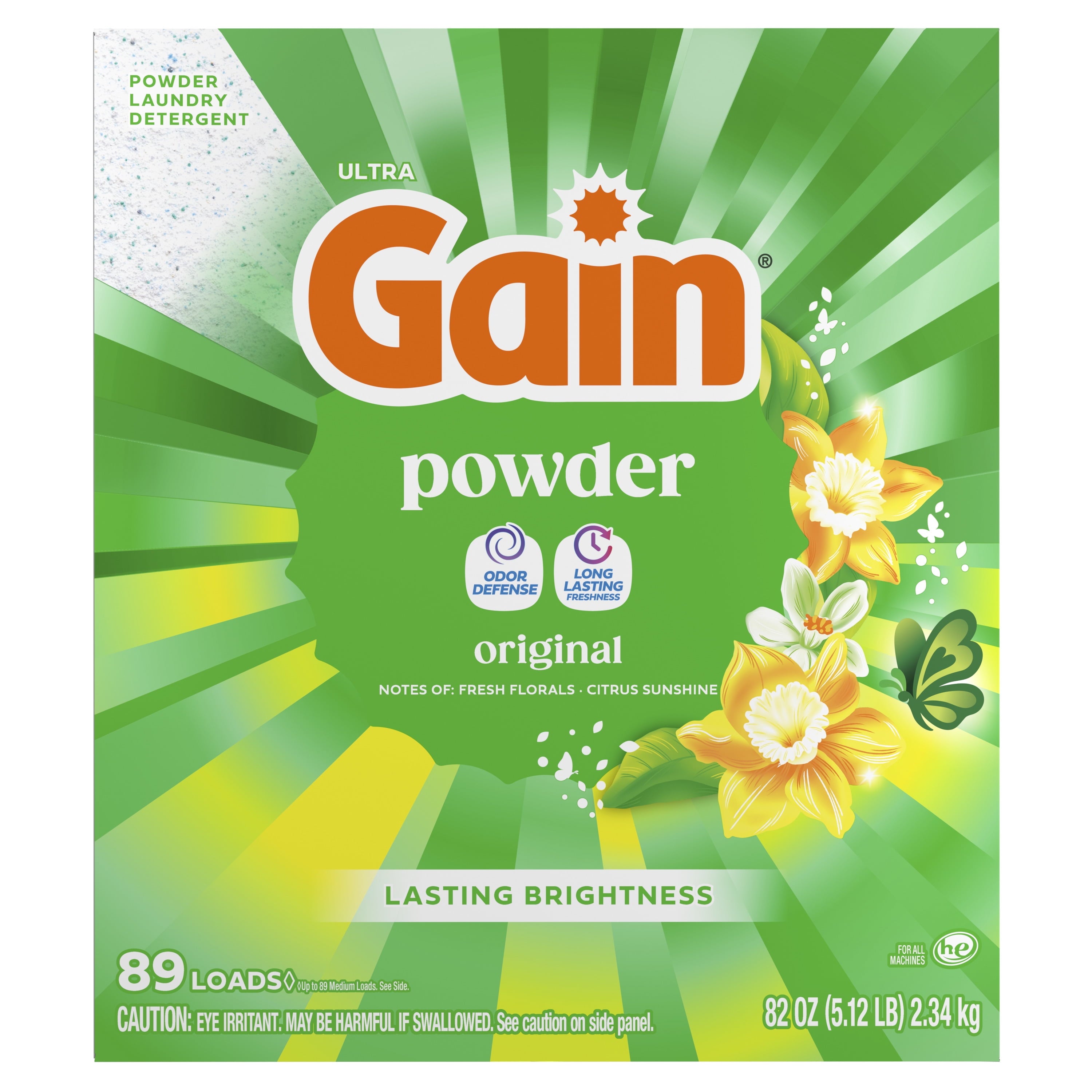 Gain Powder Laundry Detergent, Original Scent, 82 oz, 89 Loads