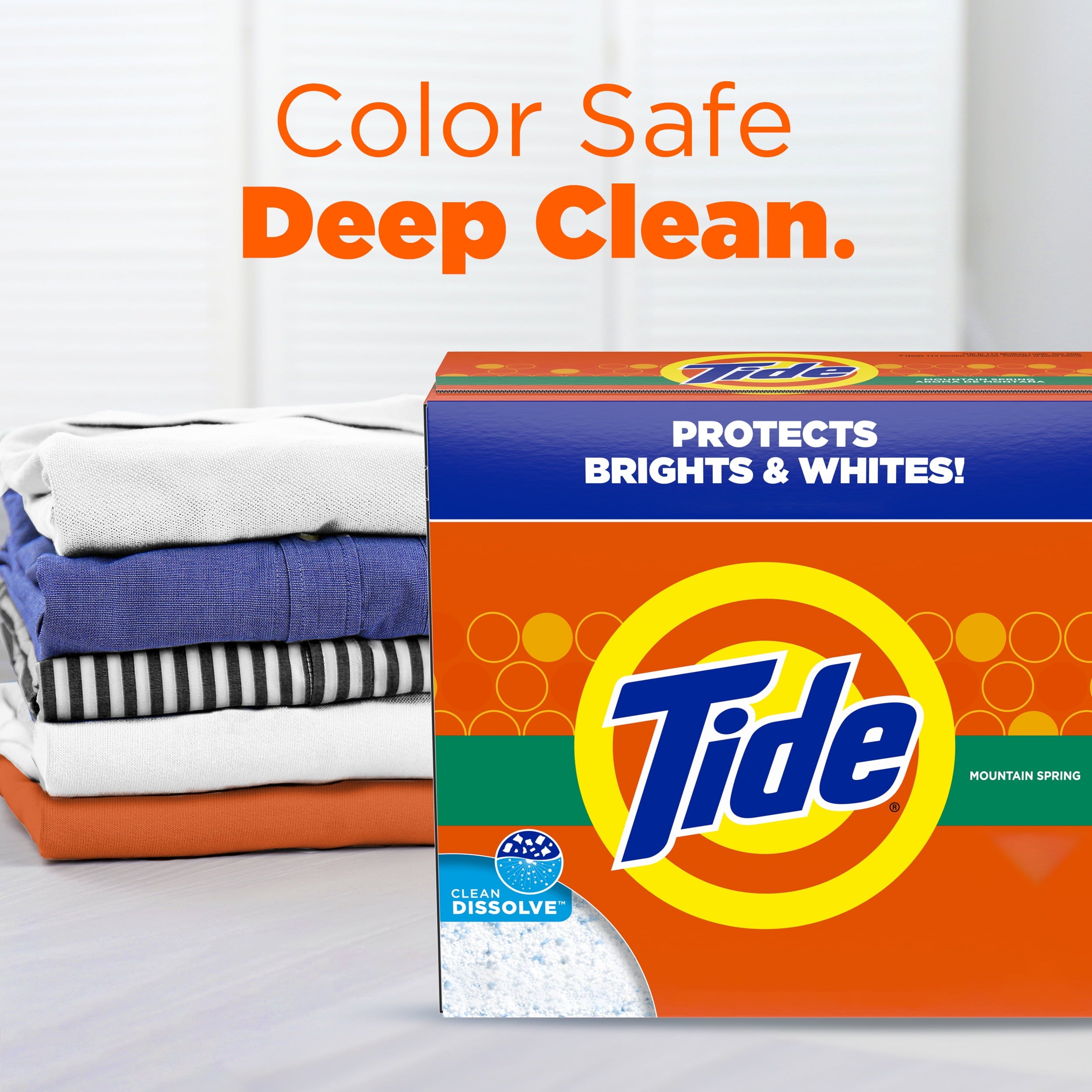 Tide Powder Laundry Detergent, Mountain Spring Scent, 129 oz, 113 Loads