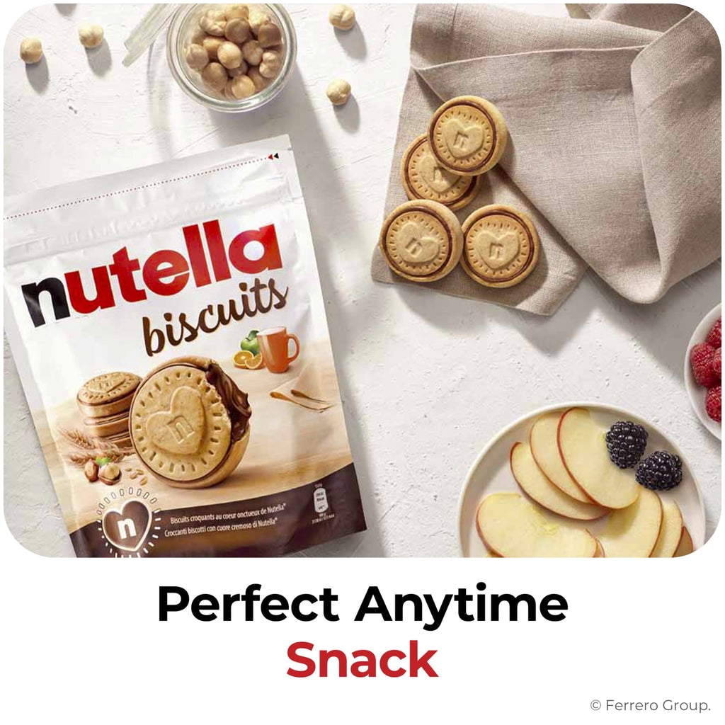 Nutella Biscuits Cookies Filled with Nutella Hazelnut Spread, Sweet Snack Pack, 9.7 oz