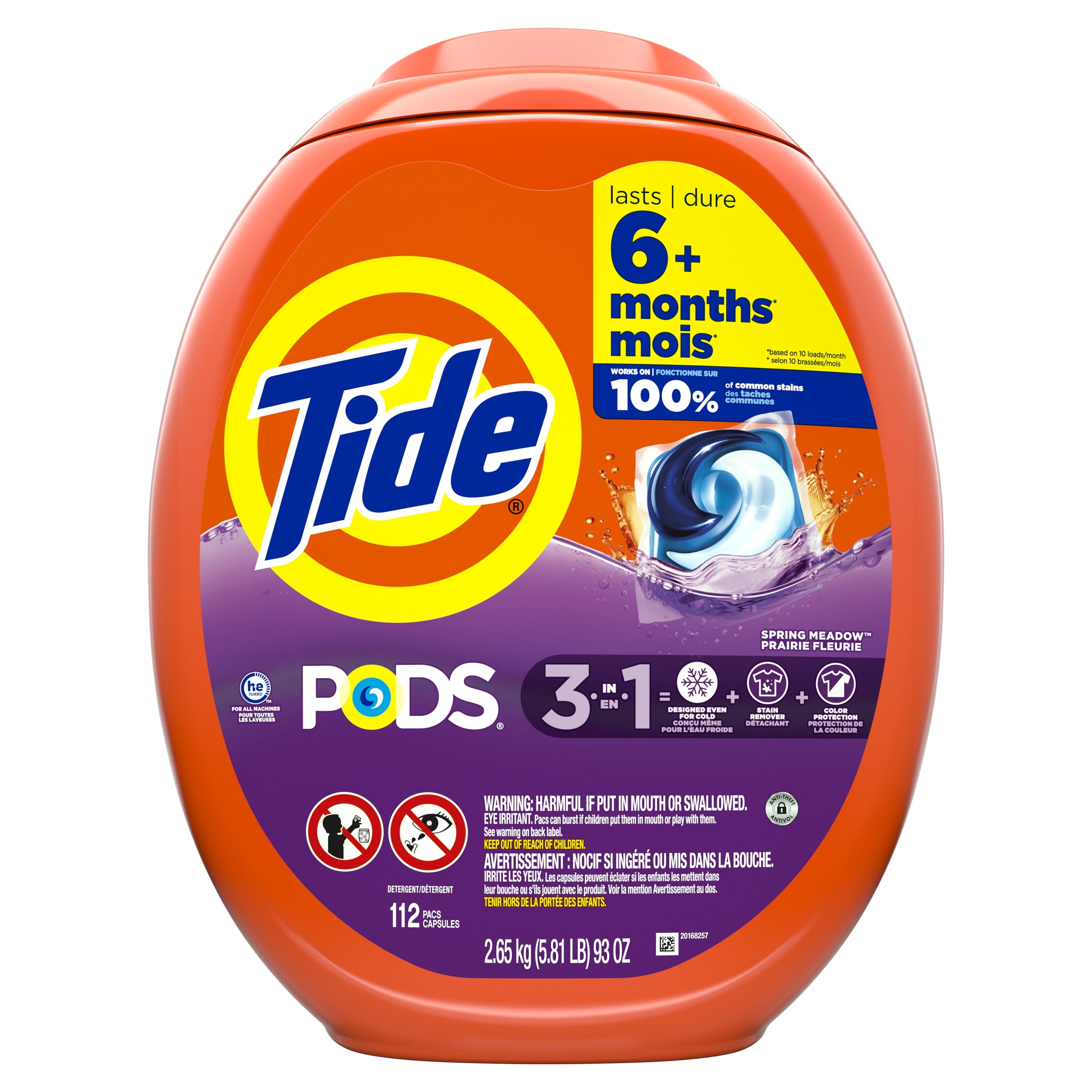 Tide PODS Liquid Laundry Detergent Packs, Spring Meadow Scent, 112 Count