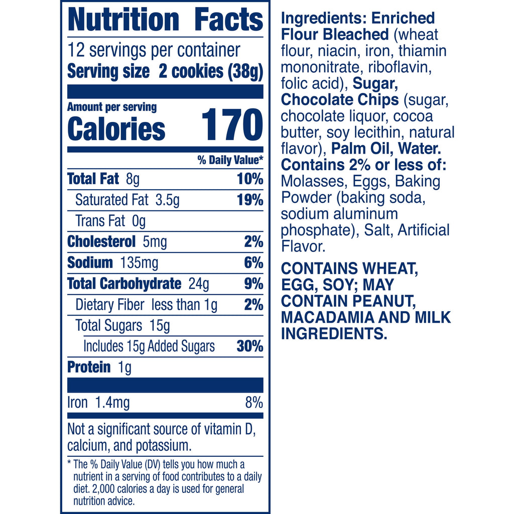 Pillsbury Ready to Bake Chocolate Chip Cookie Dough, Makes 24 Cookies, 16 oz
