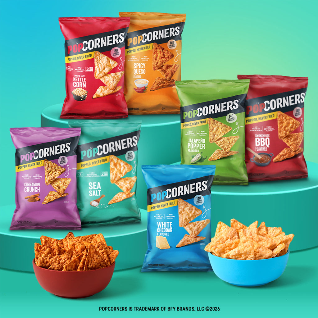 PopCorners Popped Corn Snack Chips, 3 Flavor Variety Pack, 15 Count Multipack