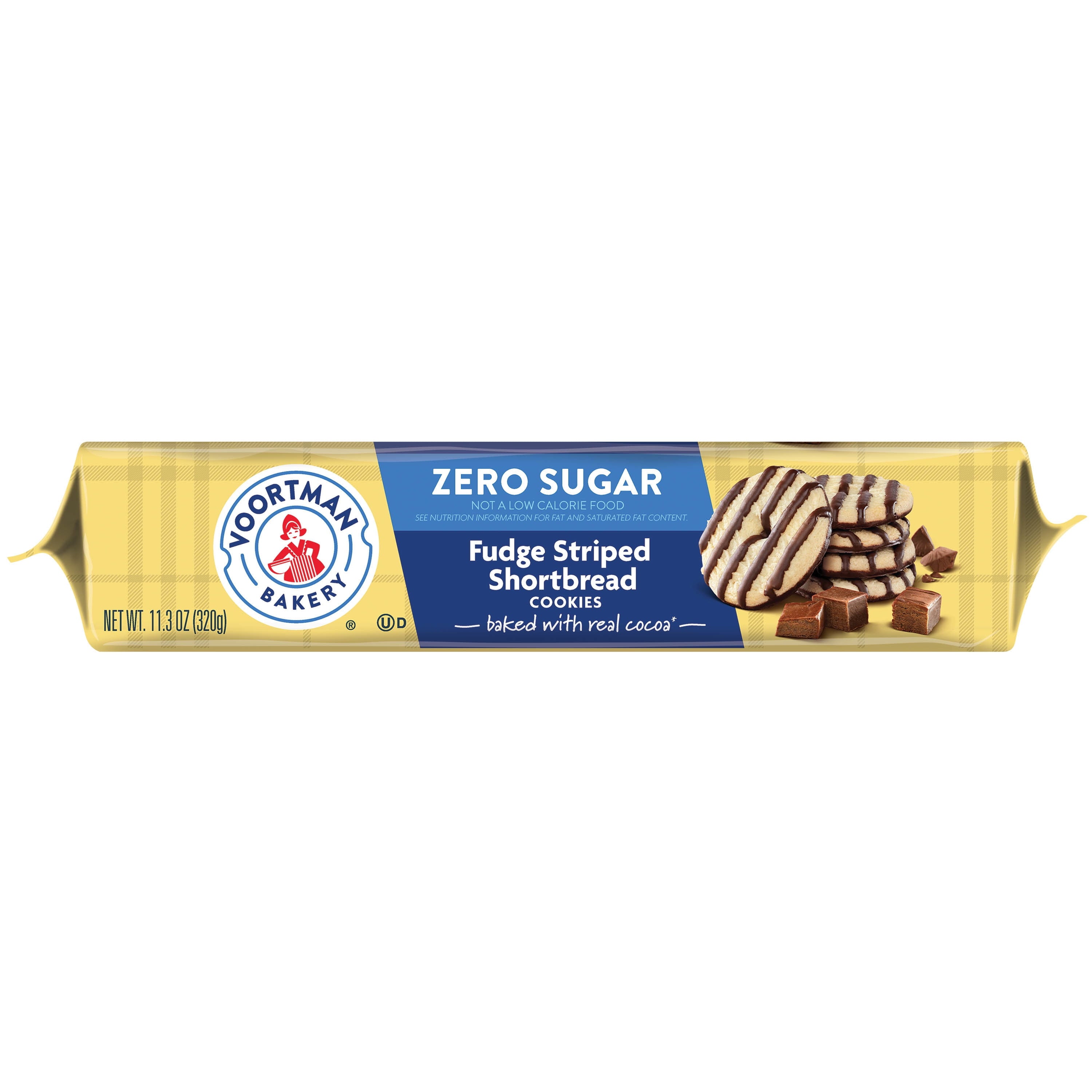 VOORTMAN Bakery Zero Sugar Fudge Striped Shortbread Cookies 11.3 oz