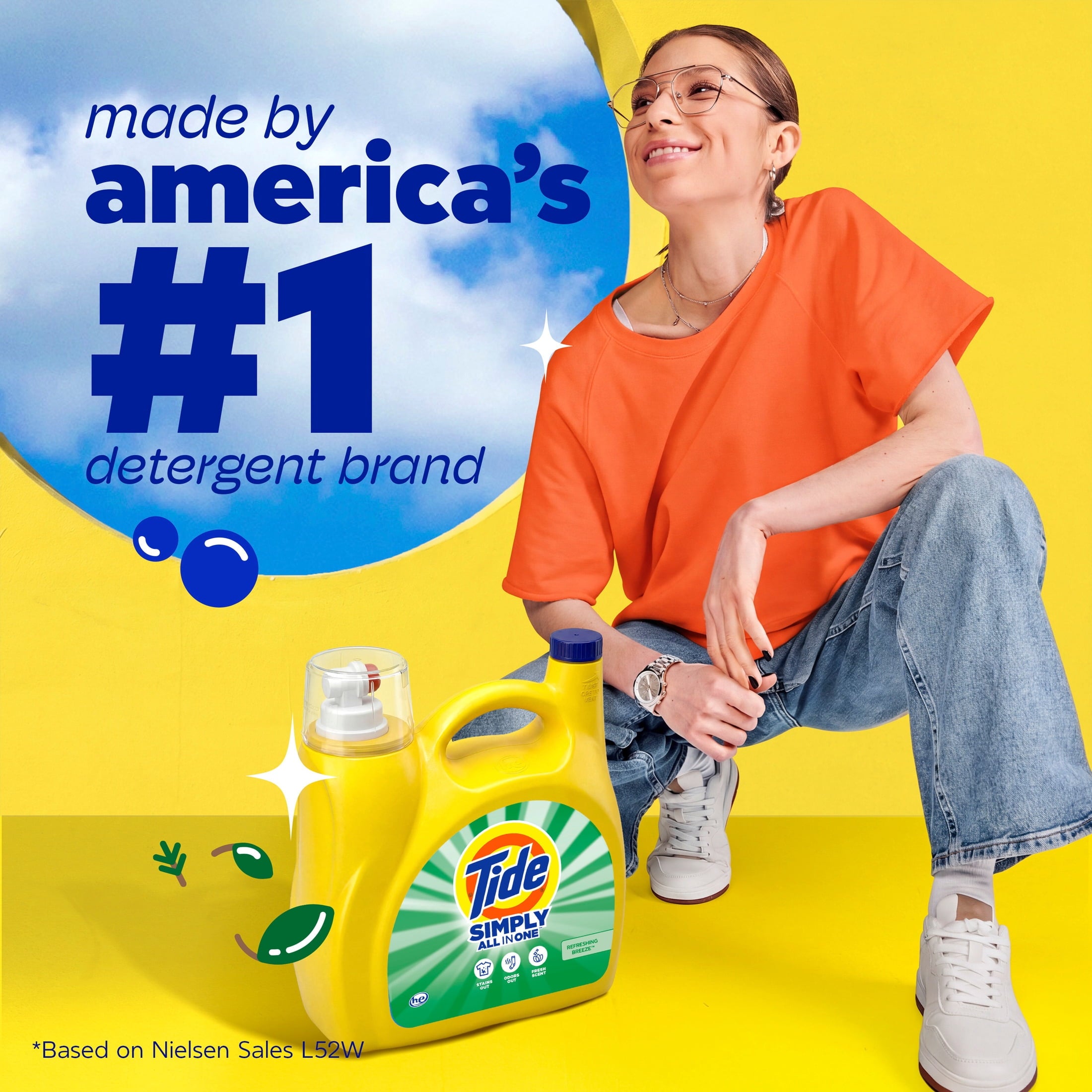 Tide Simply Liquid Laundry Detergent, All-In-One, Daybreak Fresh Scent, 173 fl oz, 138 Loads